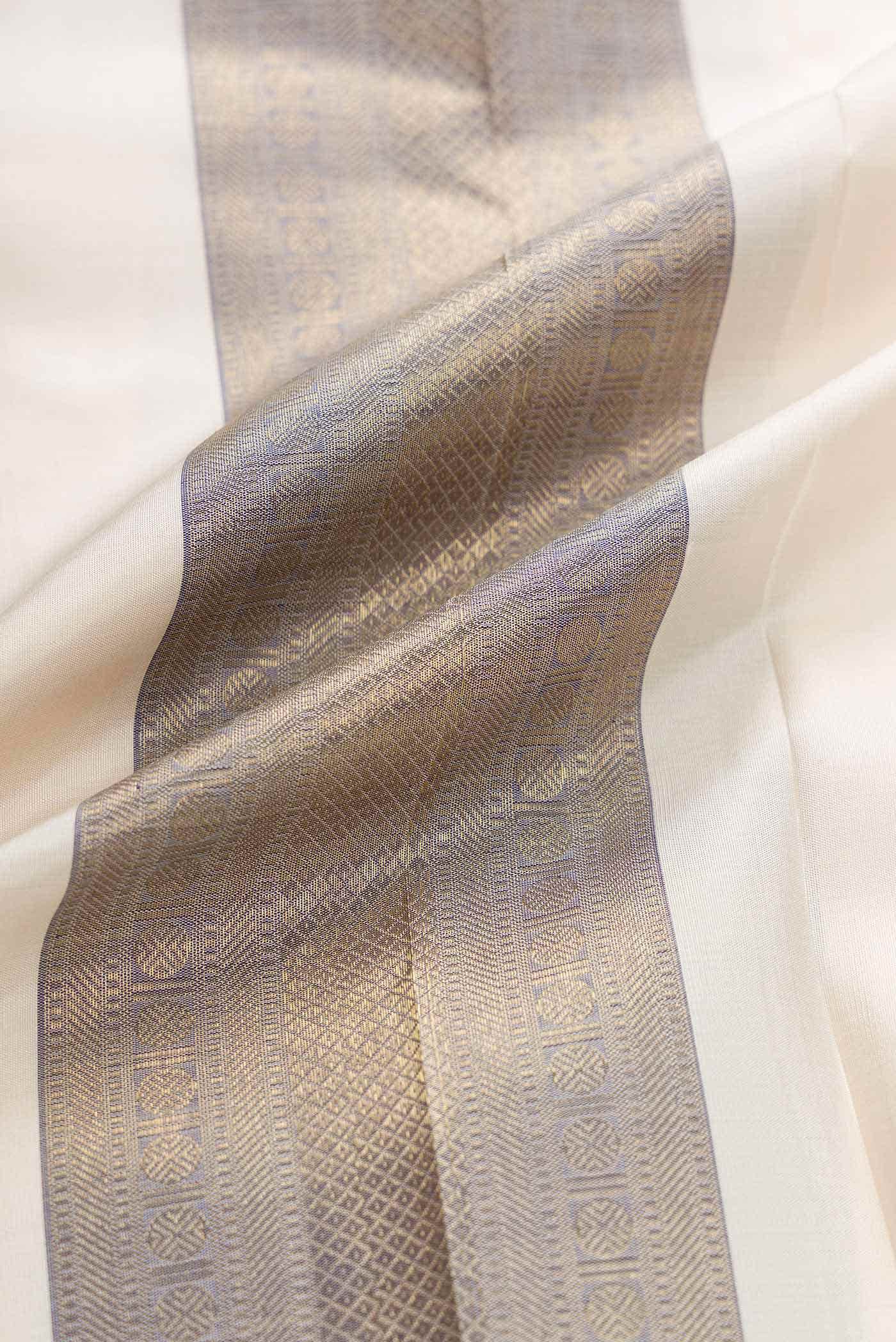 Sandal Silk Dhoti With Angavastram (8X4) Muzham - Image 2