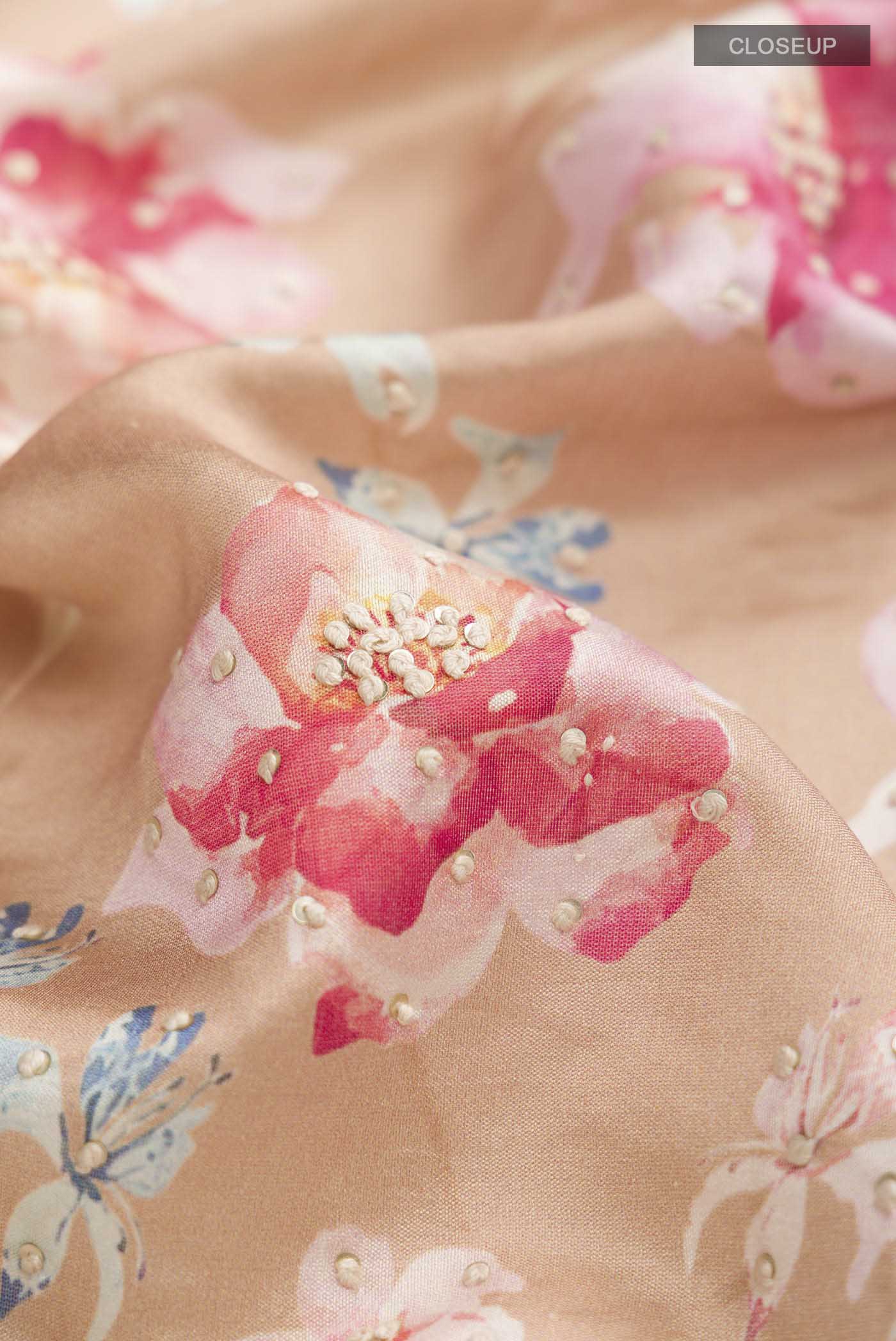 Sandal Tussar Silk Saree - Image 2