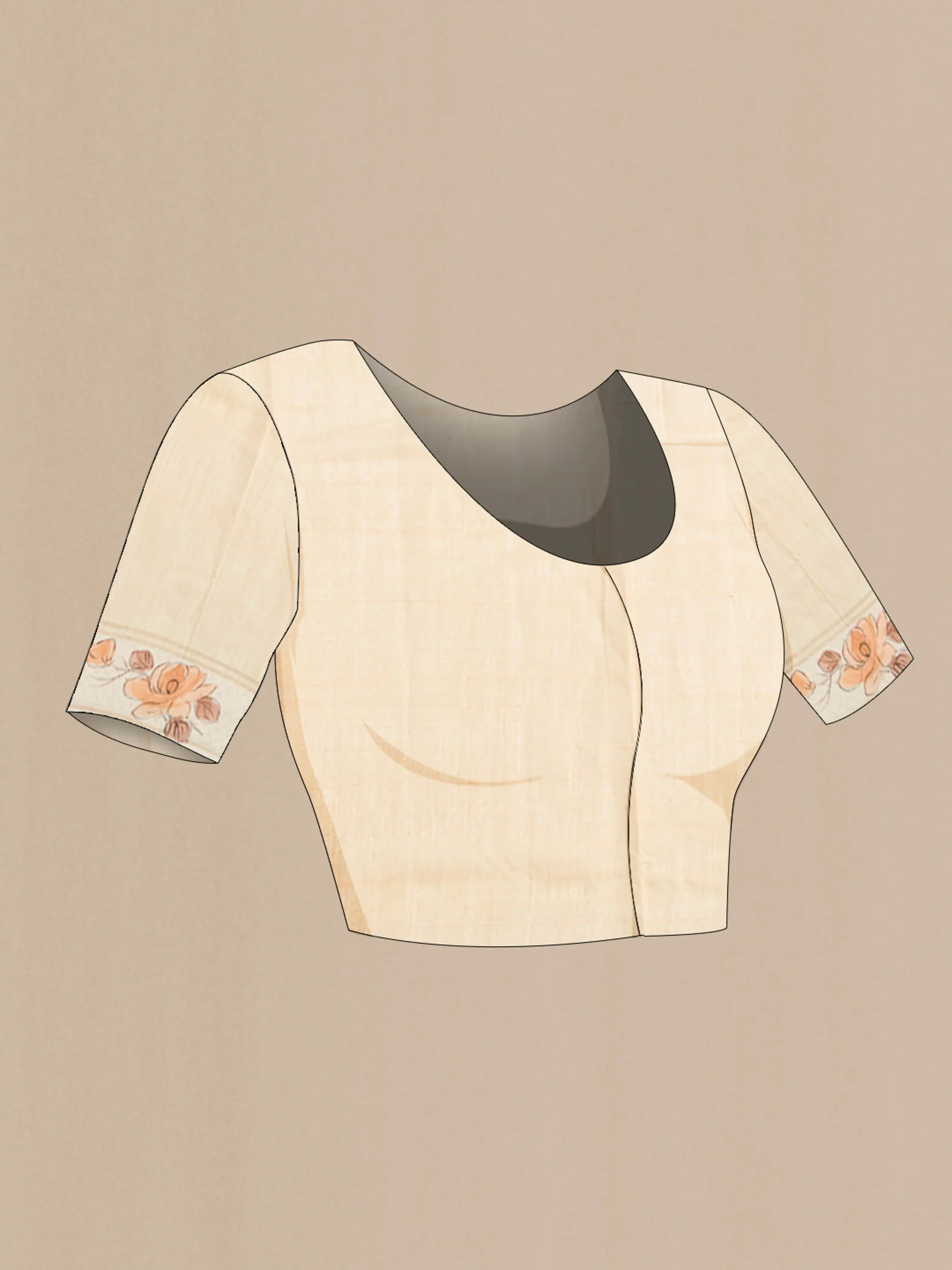 Sandal Tussar Silk Saree - Image 4
