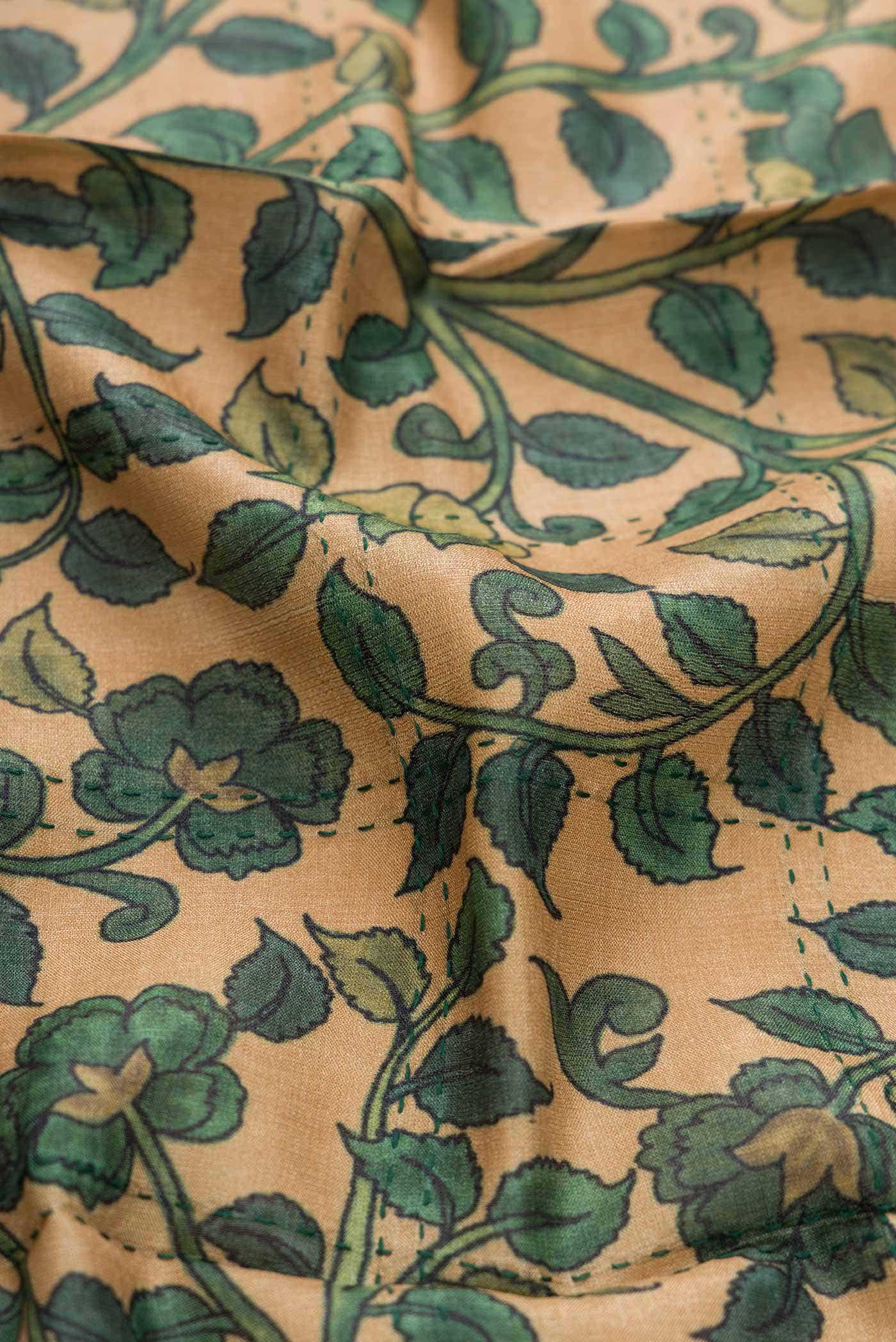 Sandal Tussar Silk Saree - Image 2