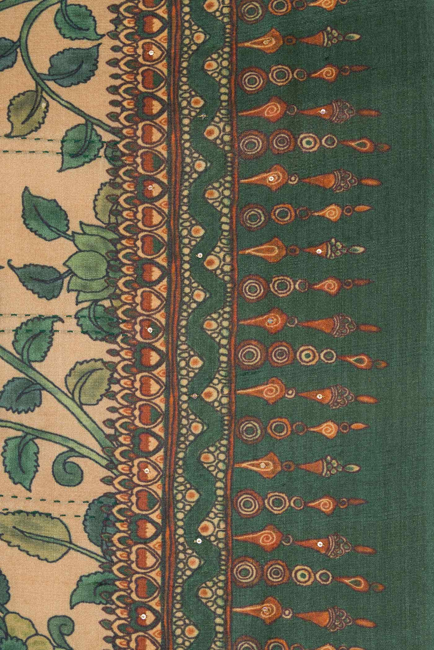 Sandal Tussar Silk Saree - Image 3