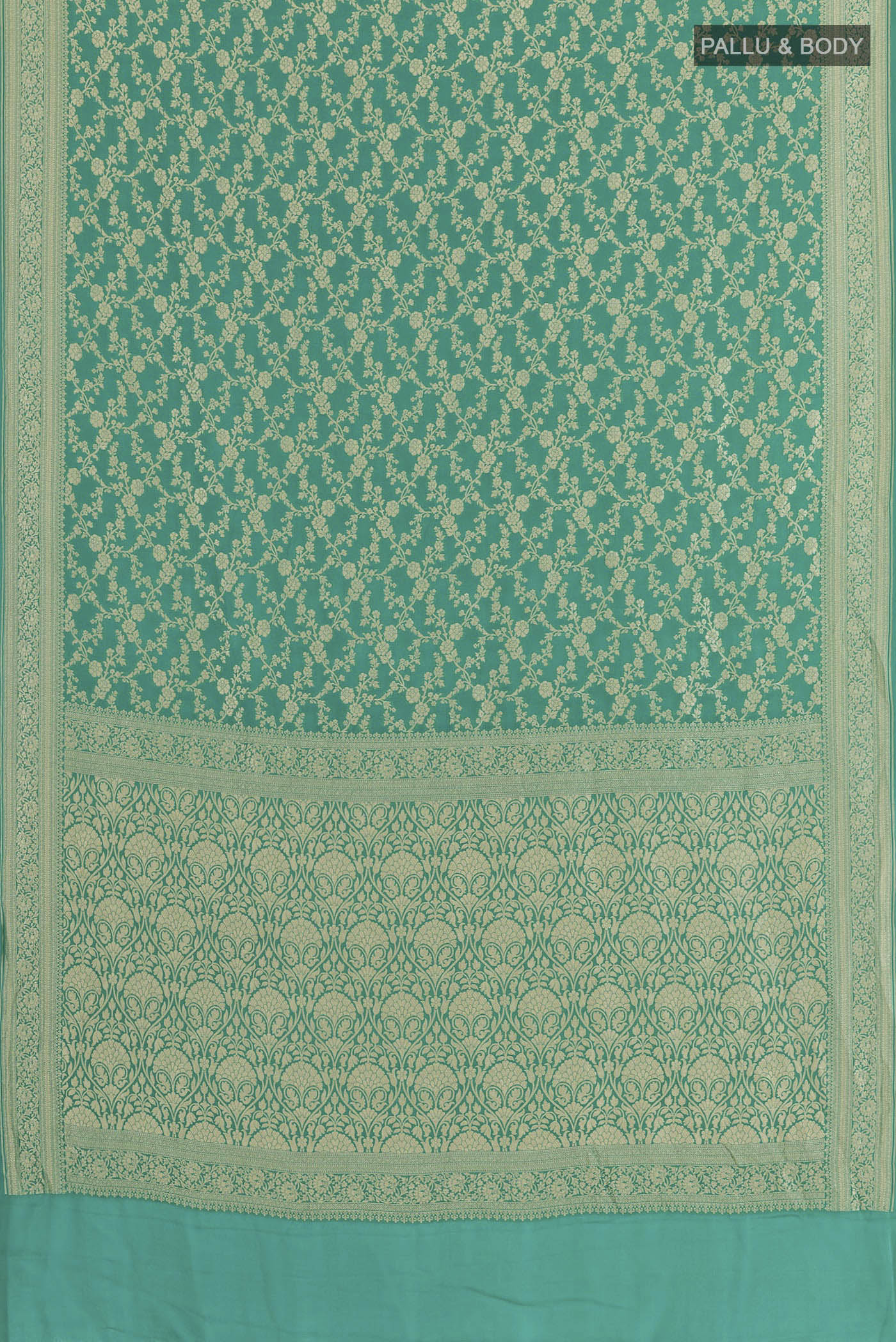 Sea Green Banarasi Georgette Saree - Image 3