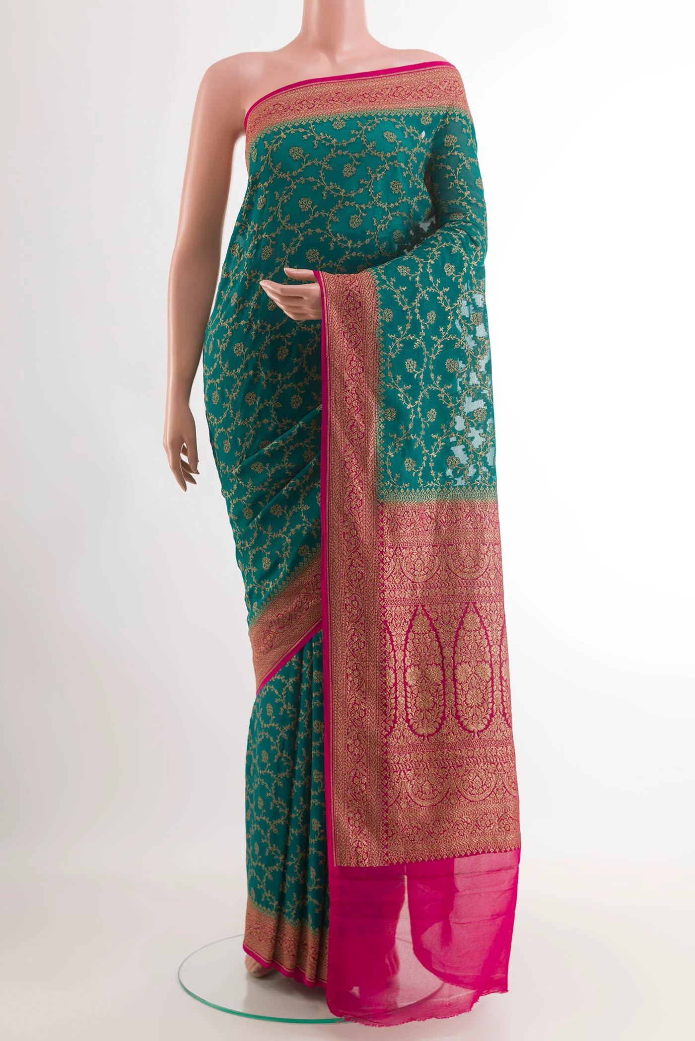 Blue Banarasi Georgette Saree
