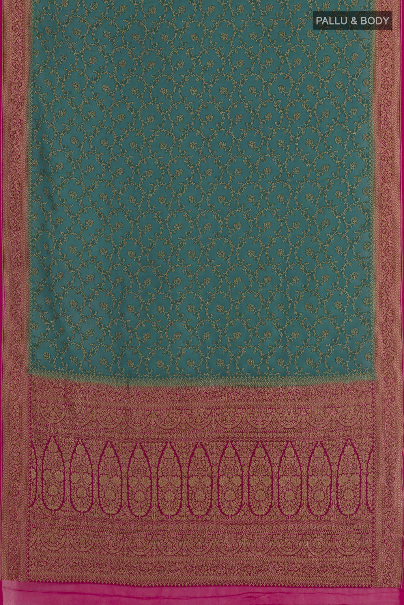 Blue Banarasi Georgette Saree - Image 3