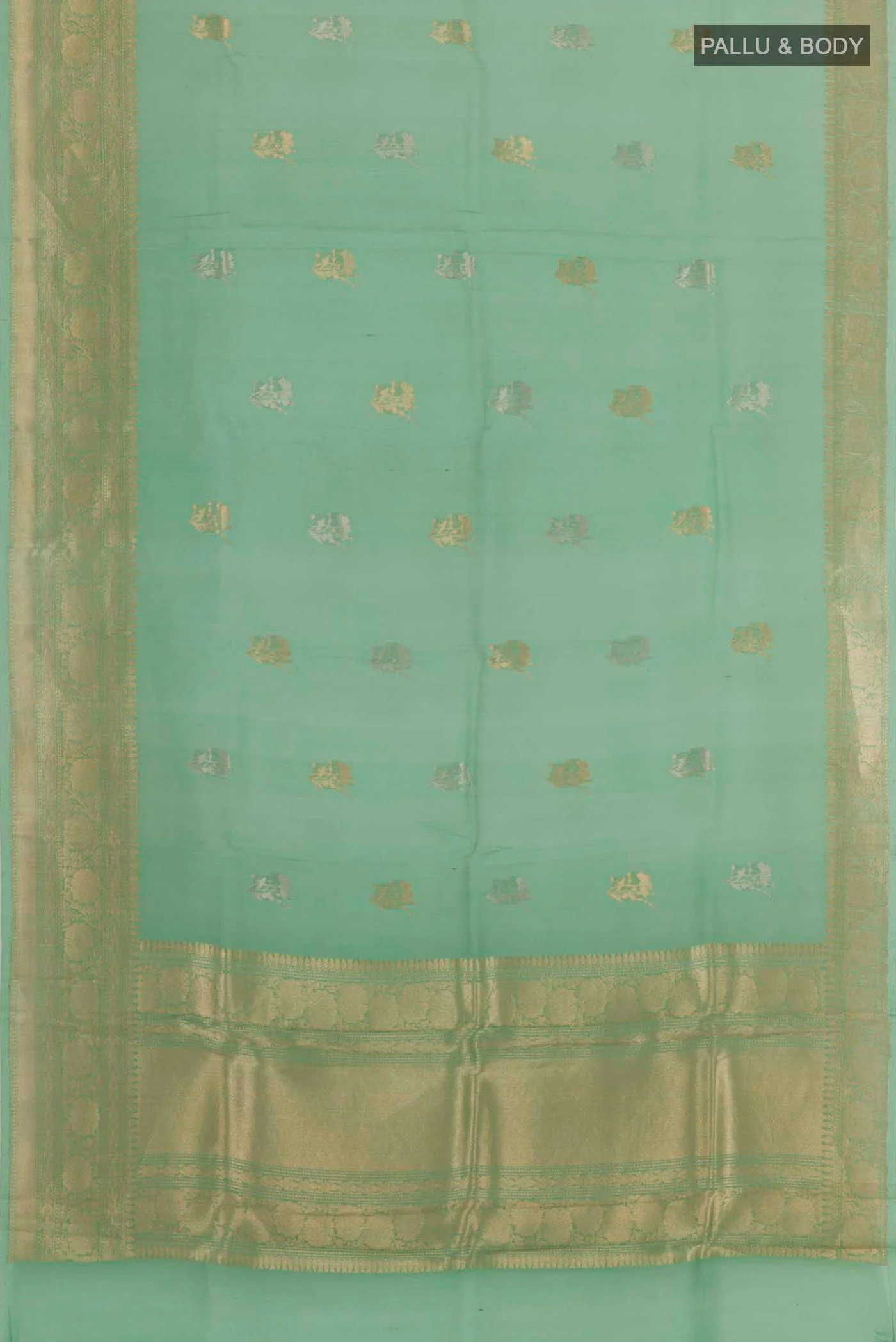 Sea Green Organza Silk Saree - Image 3
