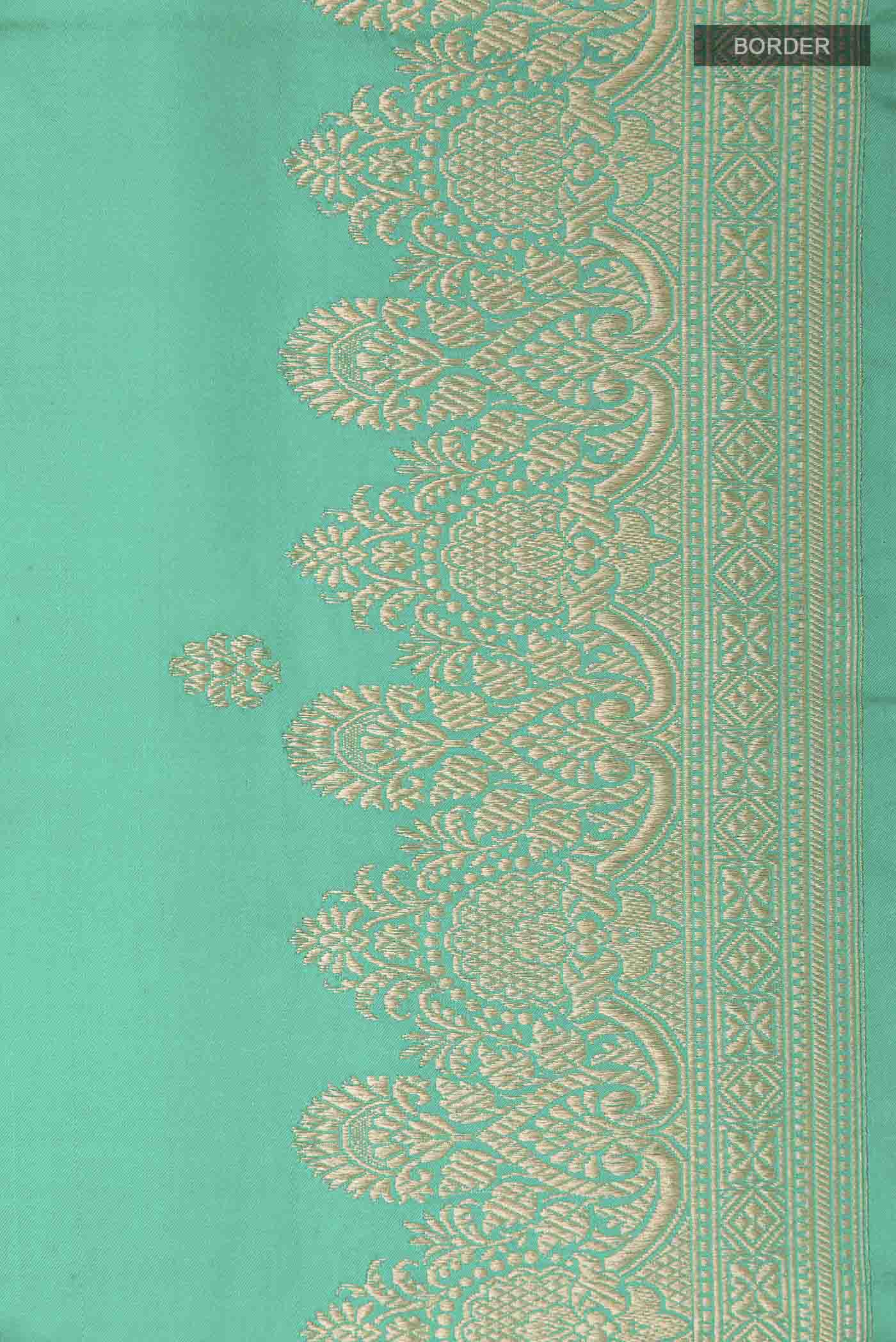 Sea Green Banarasi Silk Saree - Image 3
