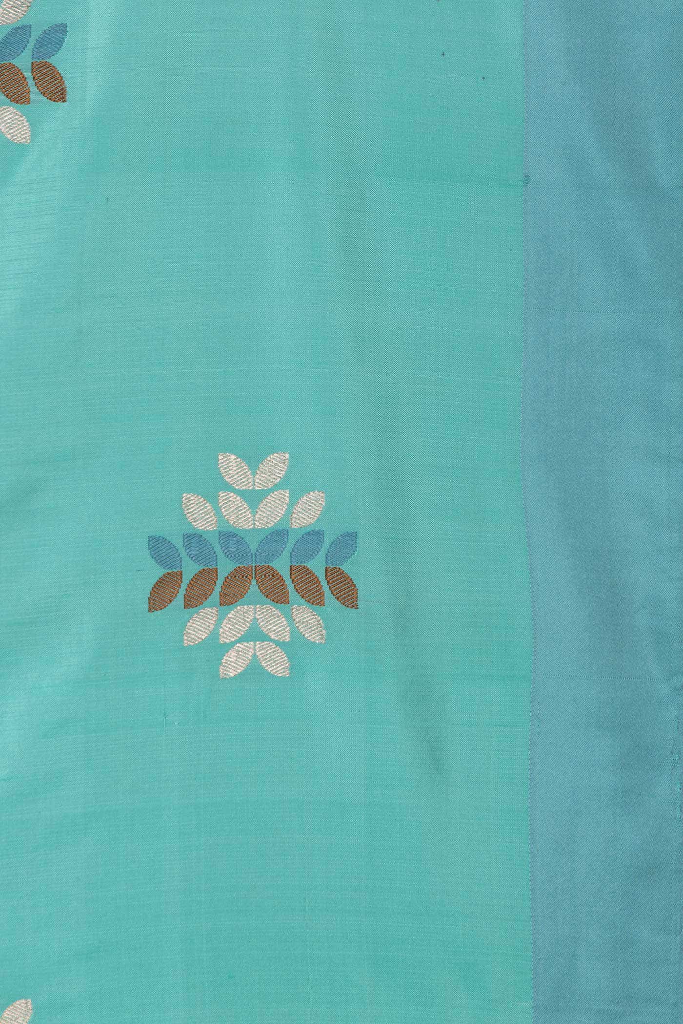 Light Blue Banarasi Silk Saree - Image 5