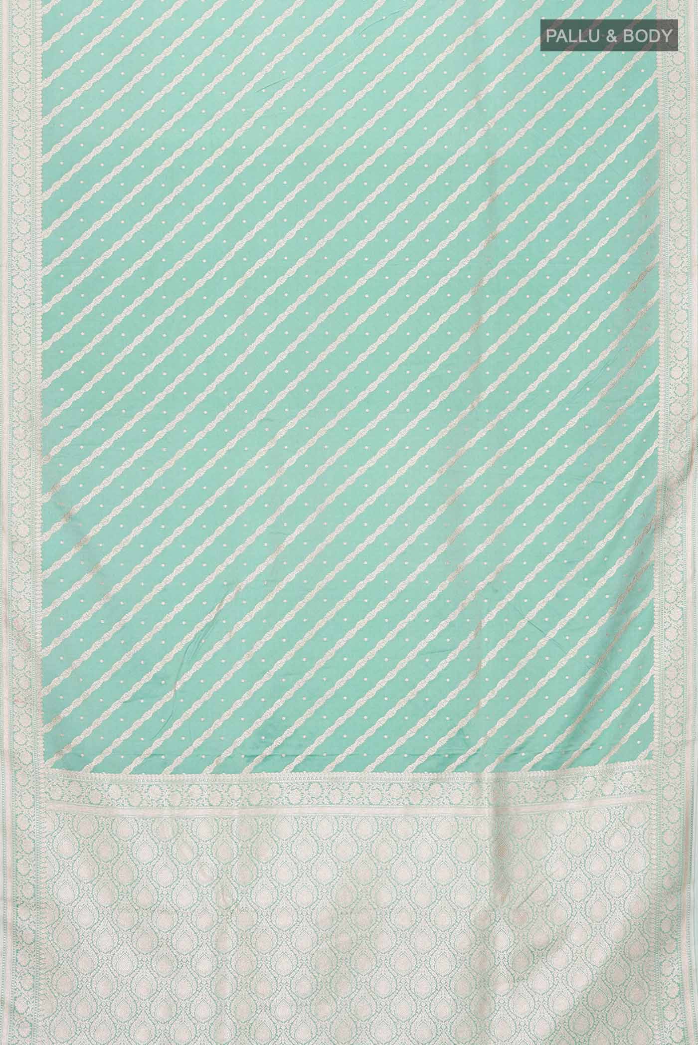 Sea Green Blended Banarasi Silk Saree - Image 3