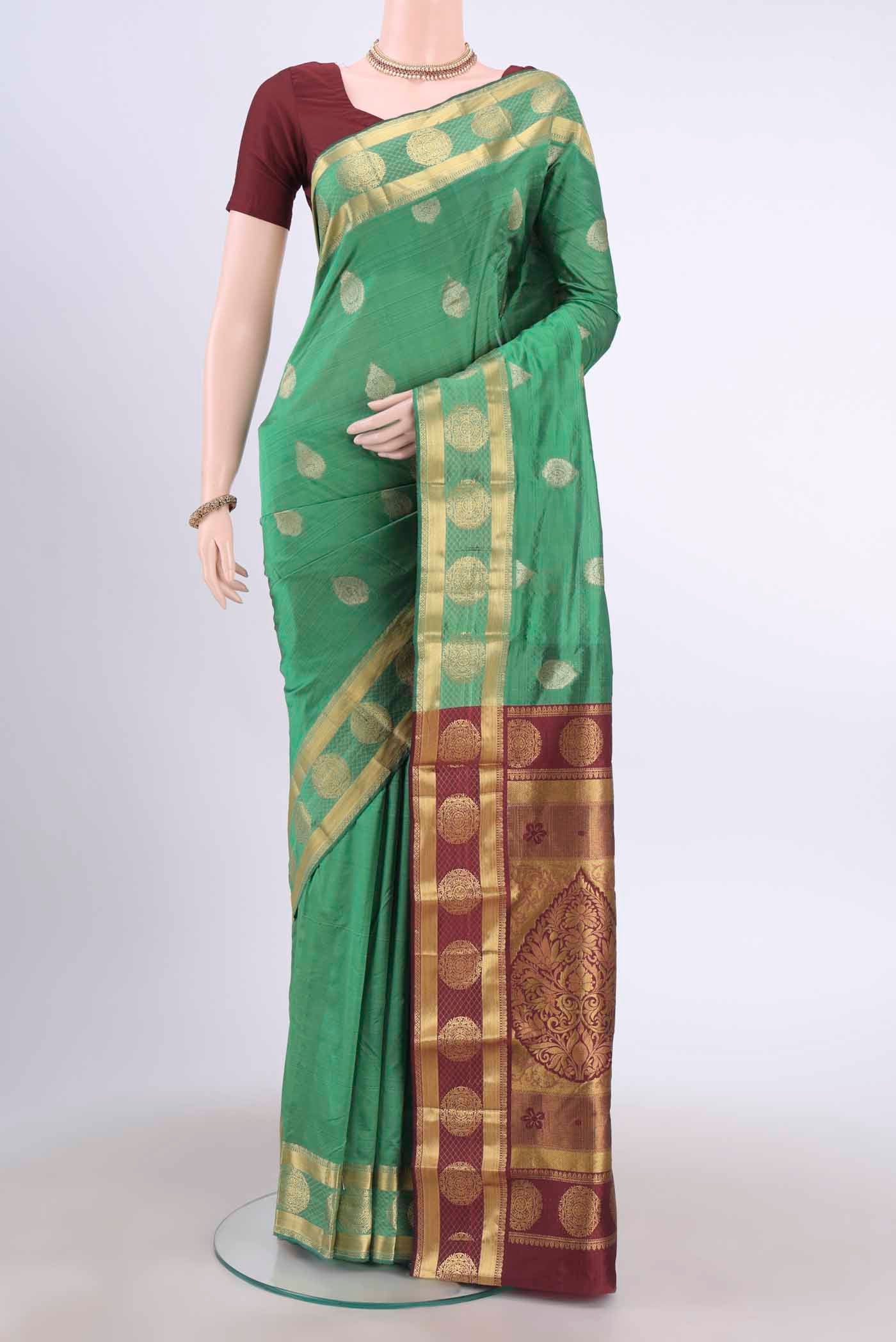 Sea Green Blended Bangalore Silk Saree