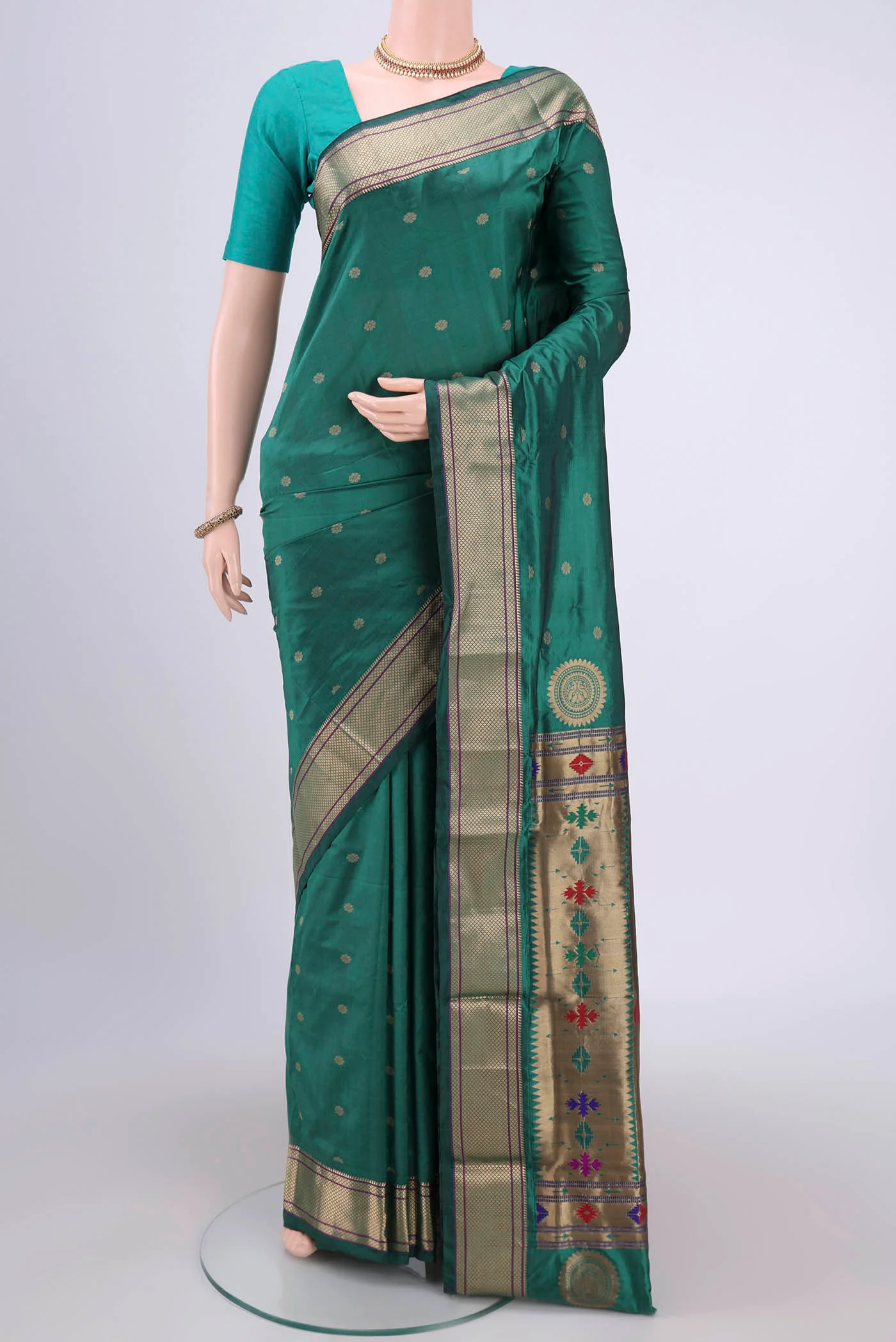 Green Blended Bangalore Silk Saree