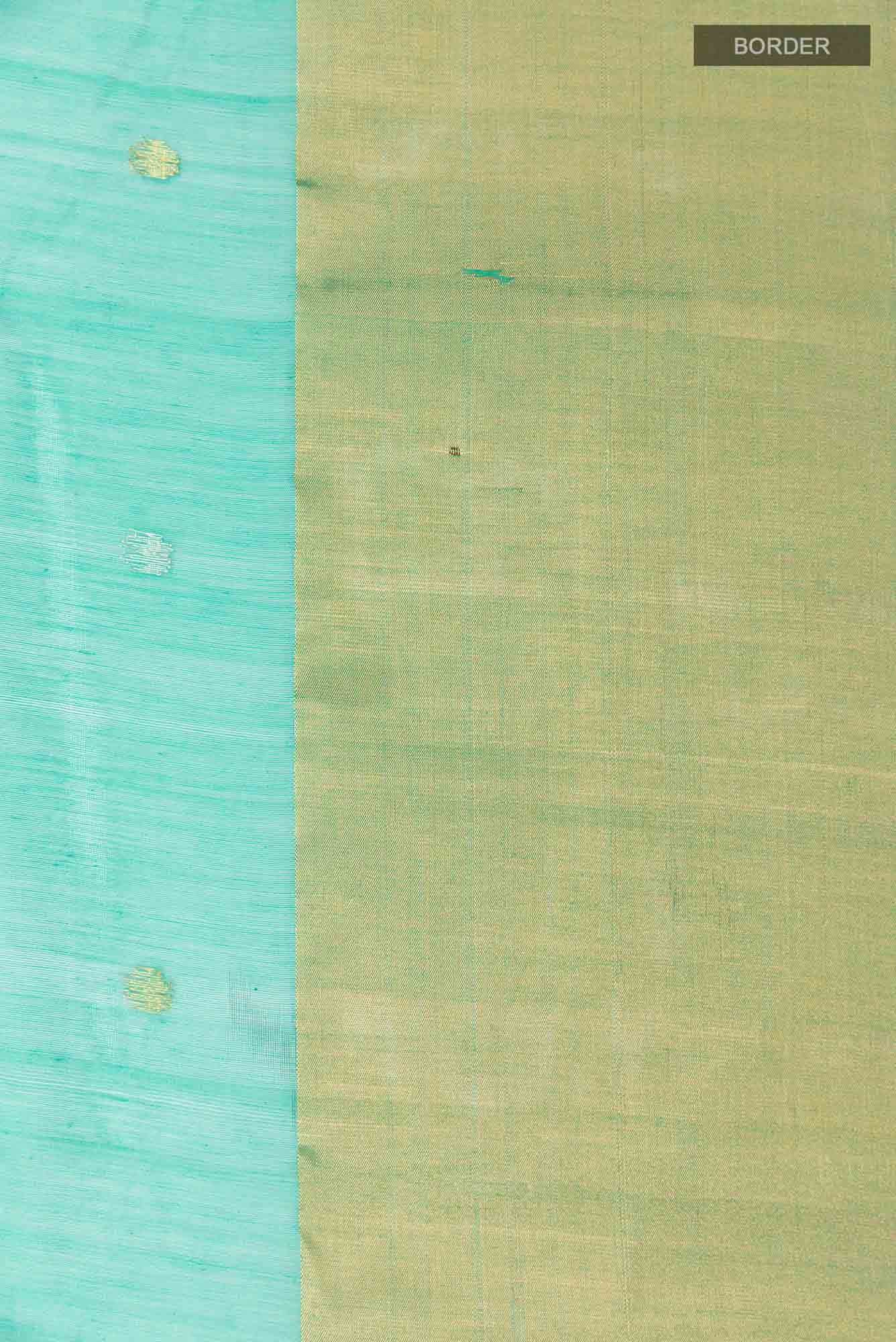 Sea Green Chanderi Silk Cotton Saree - Image 4