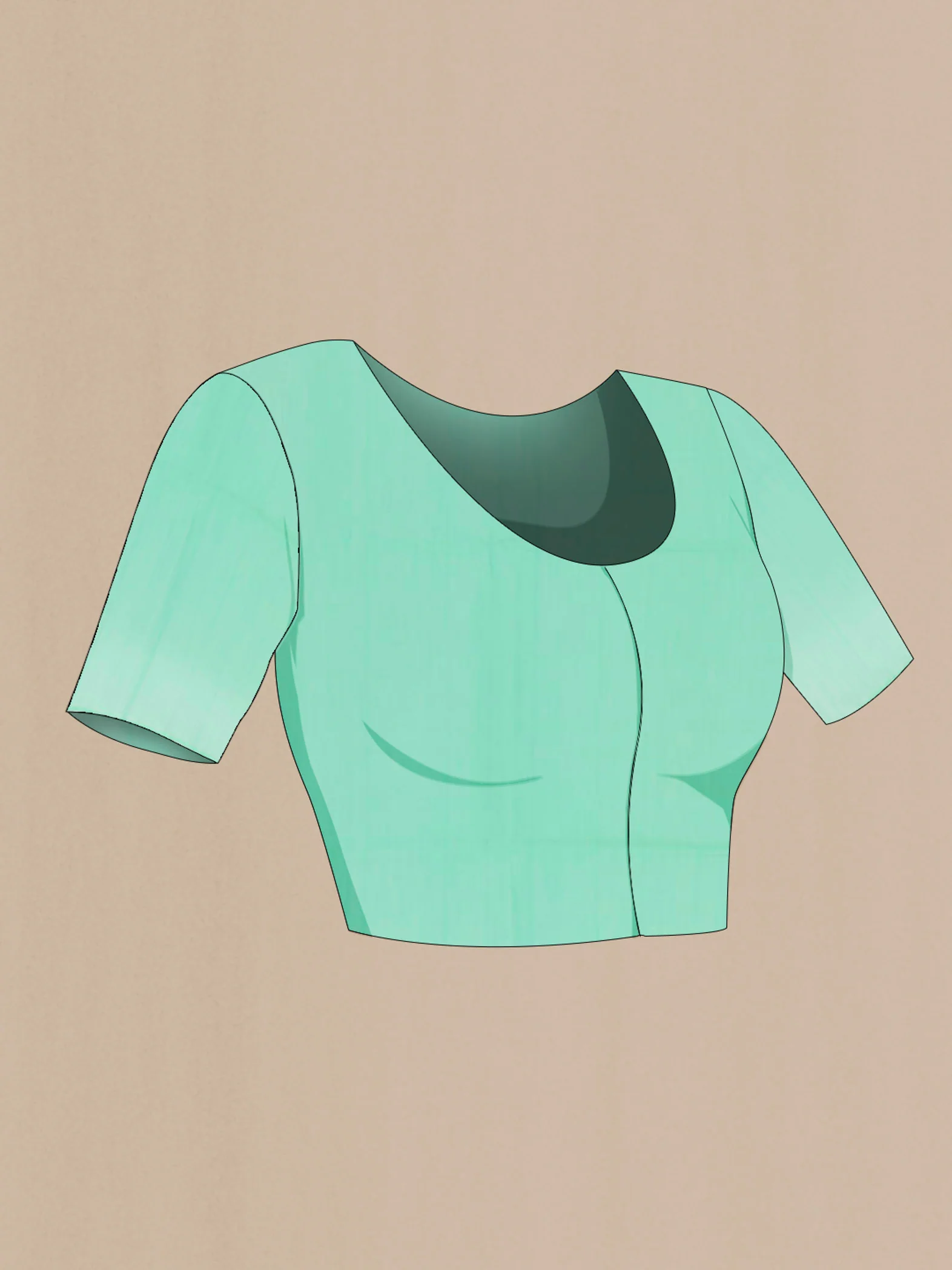 Sea Green Silk Cotton Saree - Image 2