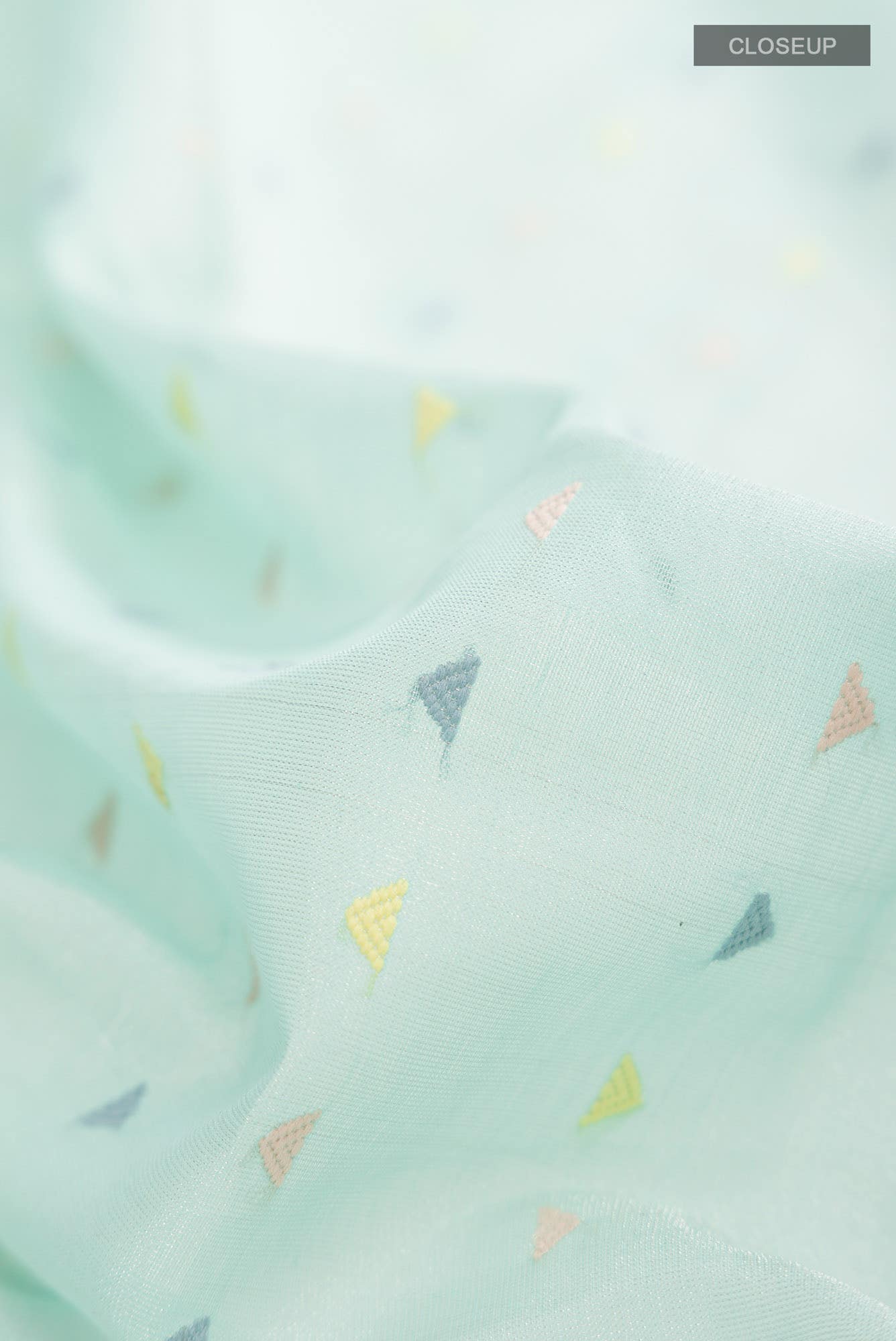 Sea Green Chanderi Silk Cotton Saree - Image 3