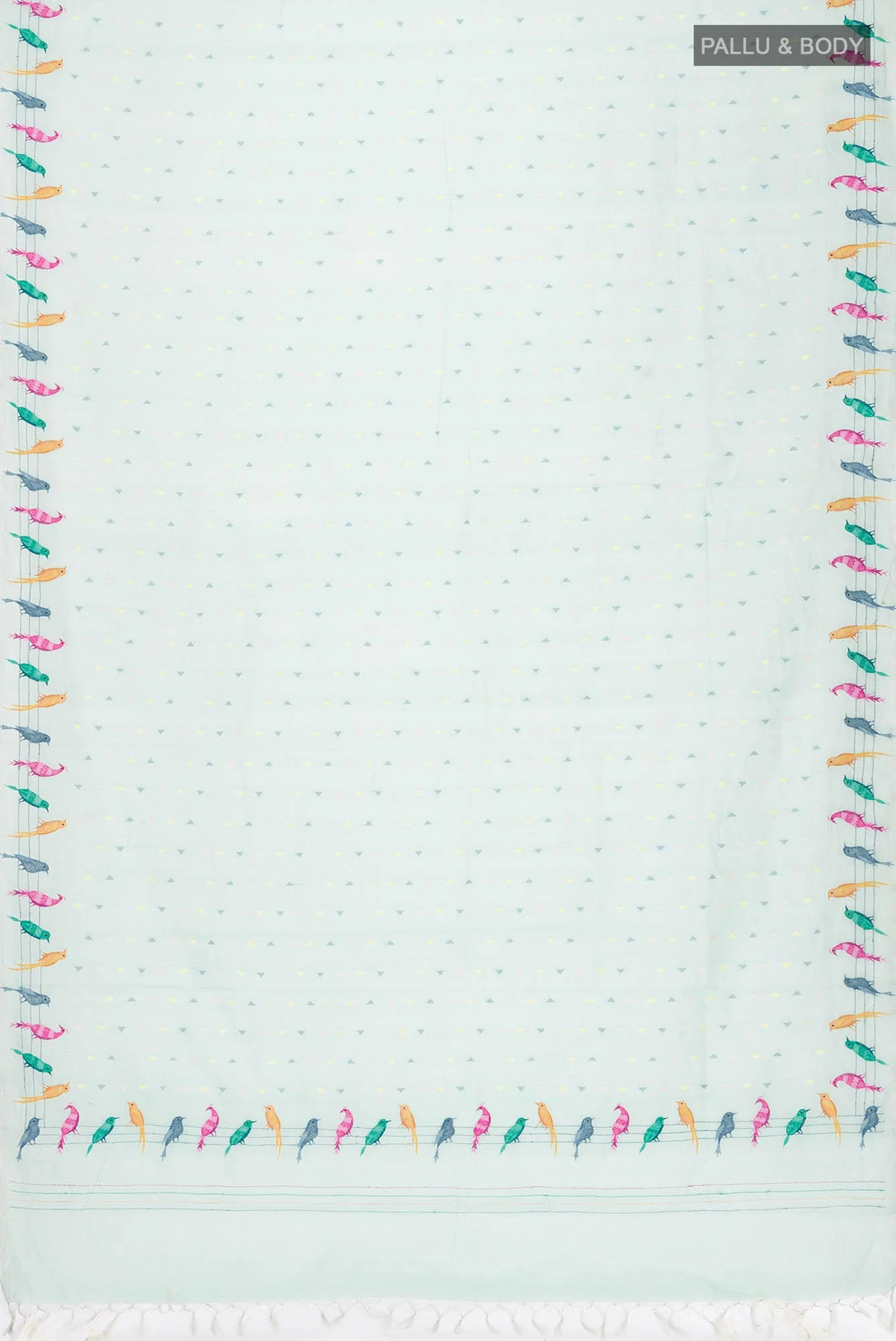 Sea Green Chanderi Silk Cotton Saree - Image 4