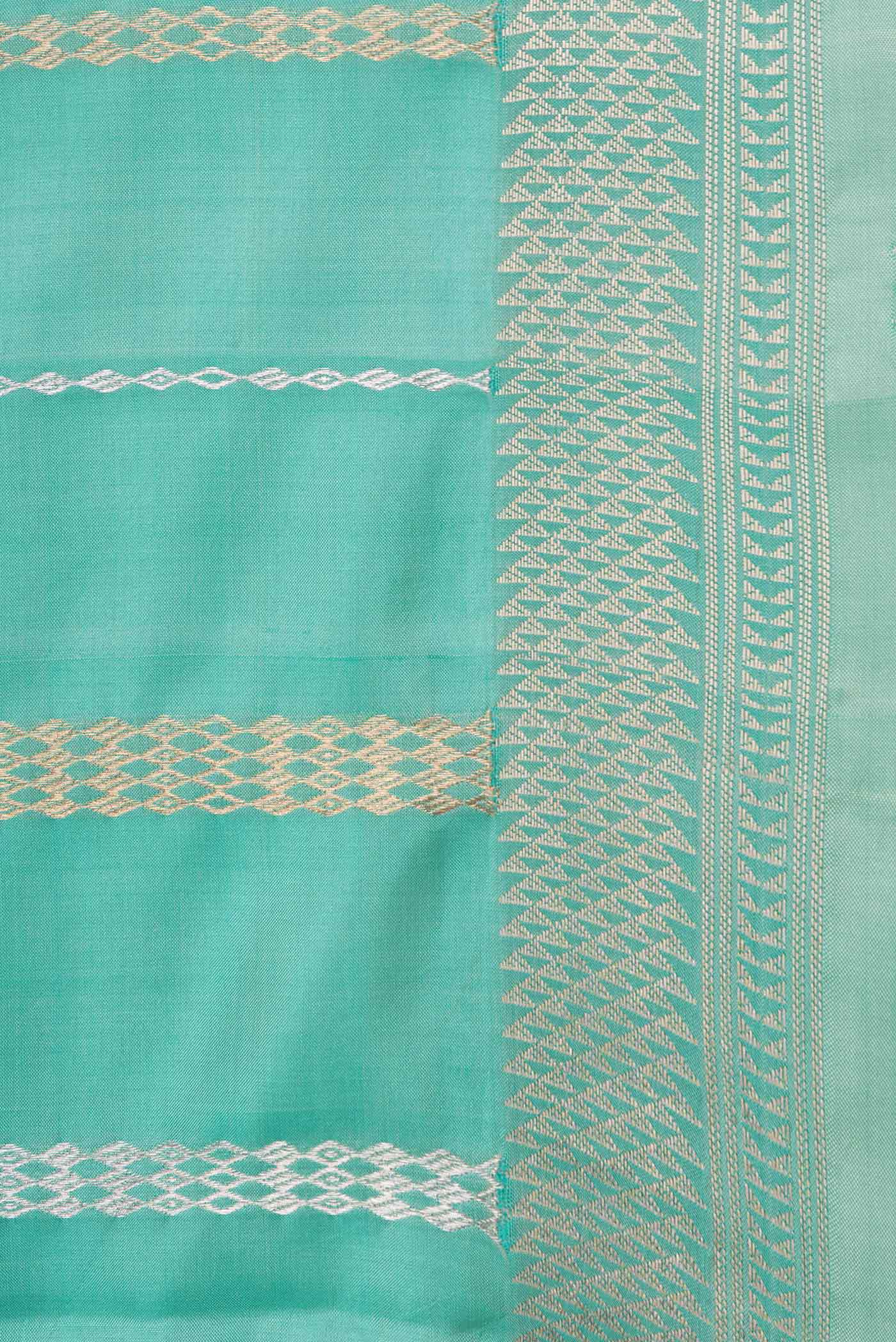 Sea Green Banarasi Silk Saree - Image 3