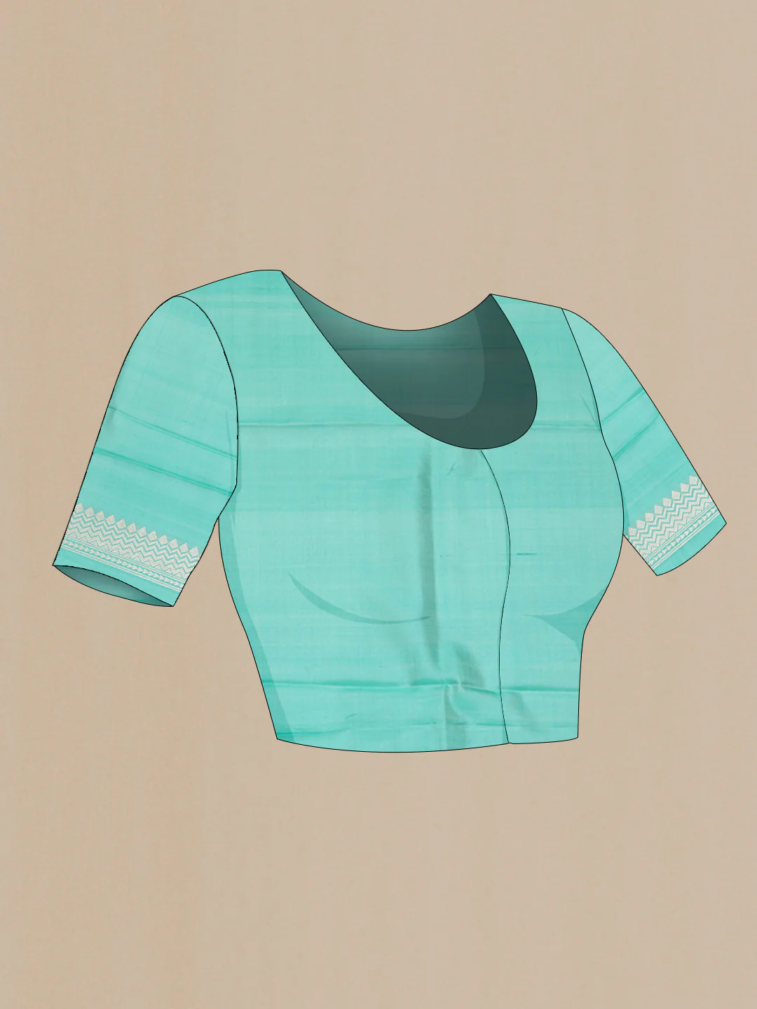 Sea Green Banarasi Silk Saree - Image 4