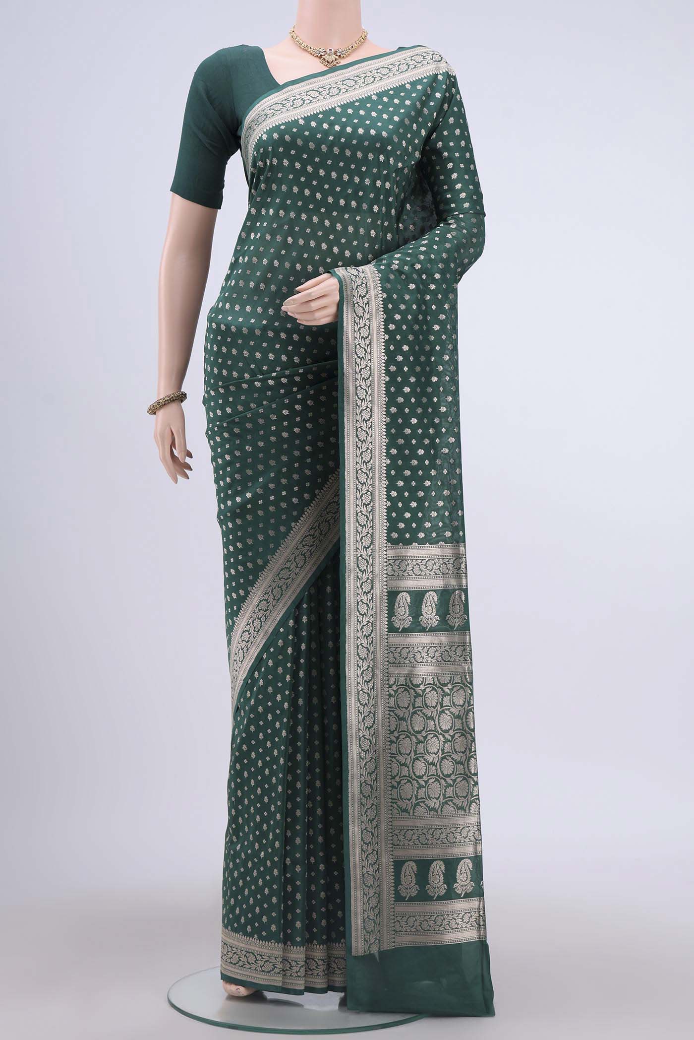 Green Banarasi Silk Saree