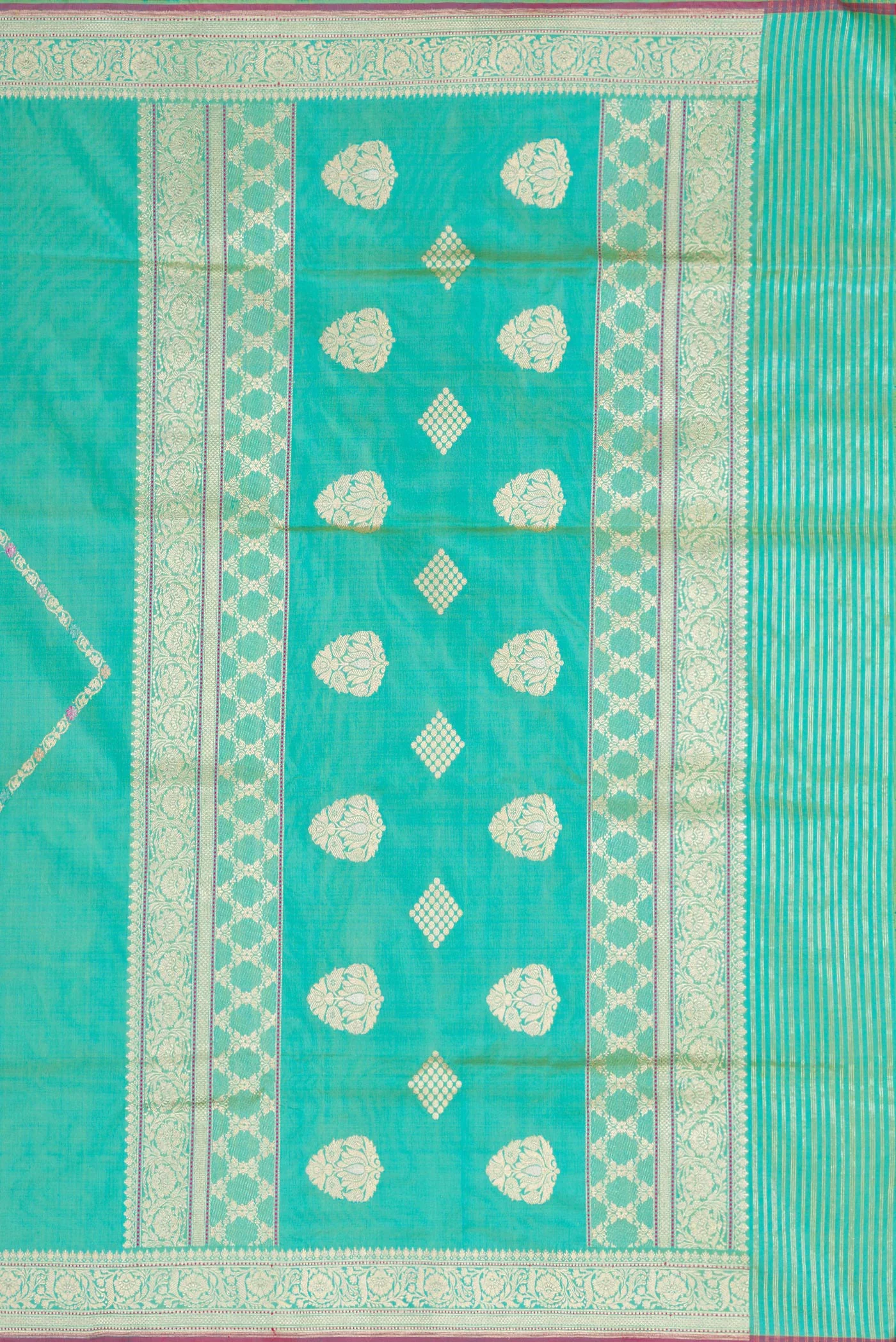 Light Blue Dual Tone Banarasi Silk Saree - Image 7
