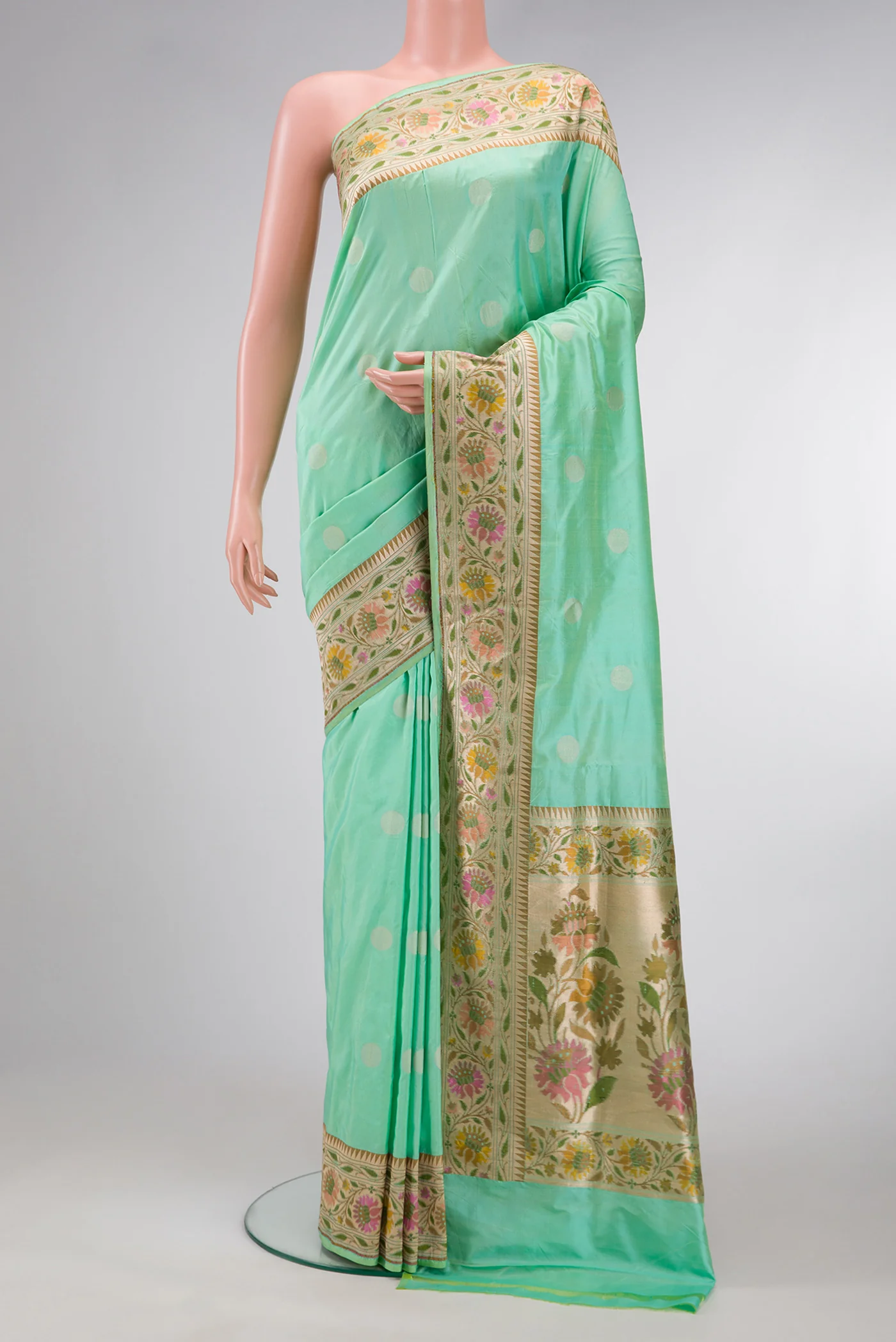 Sea Green Banarasi Silk Saree
