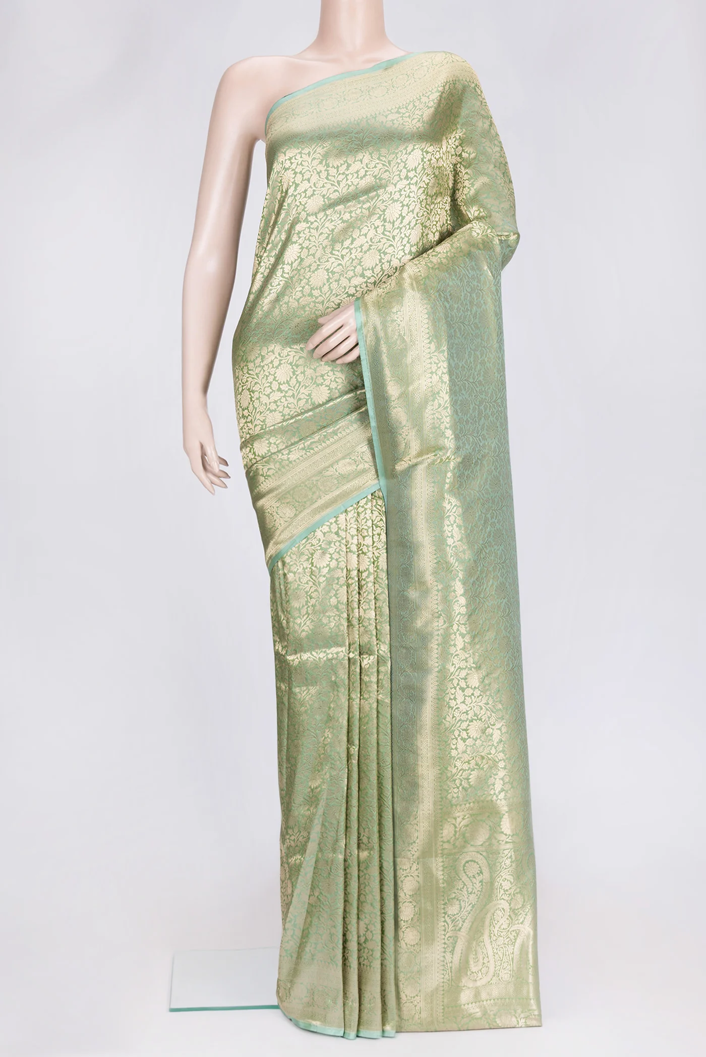 Light Green Banarasi Silk Saree