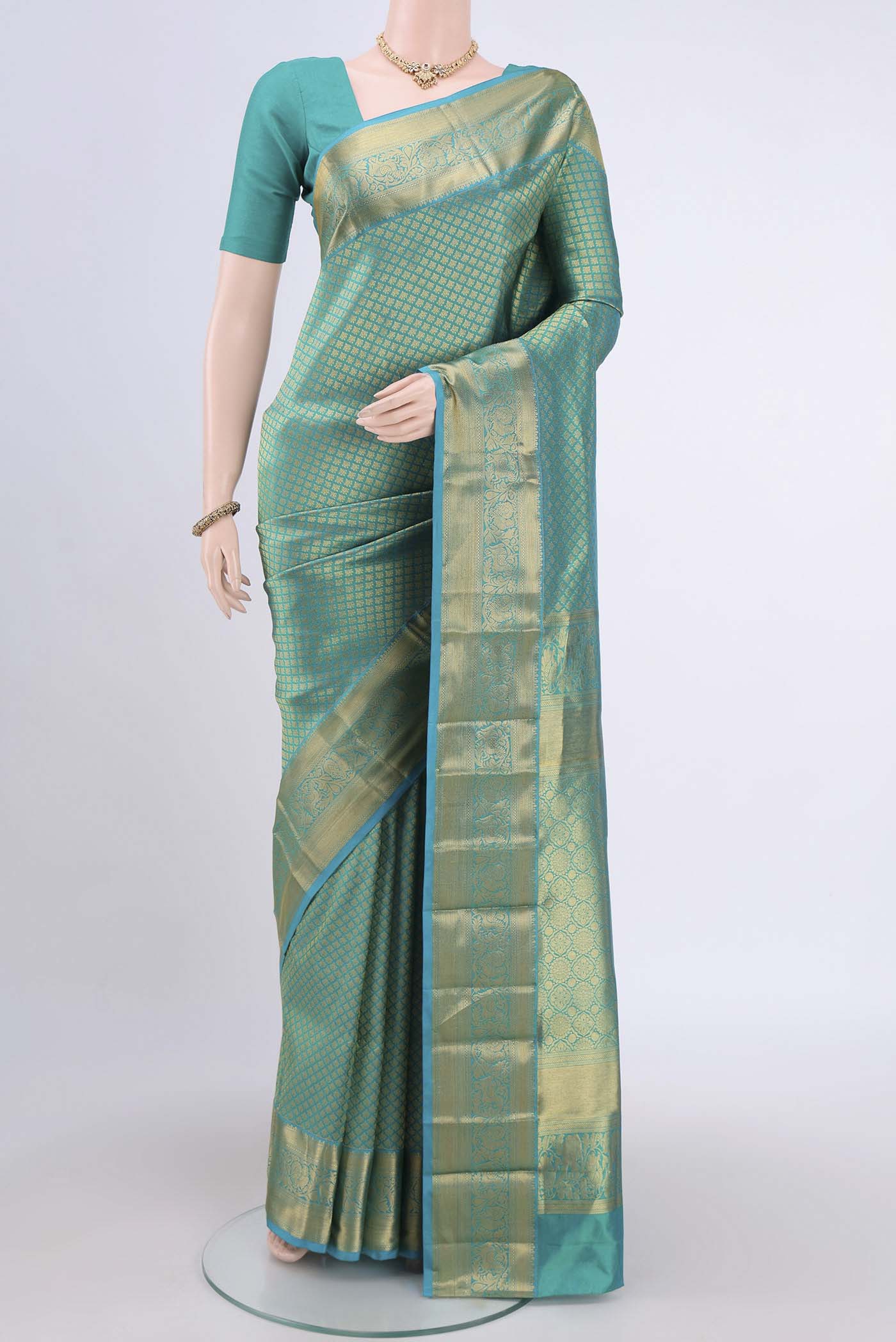 Sea Green Bangalore Silk Saree