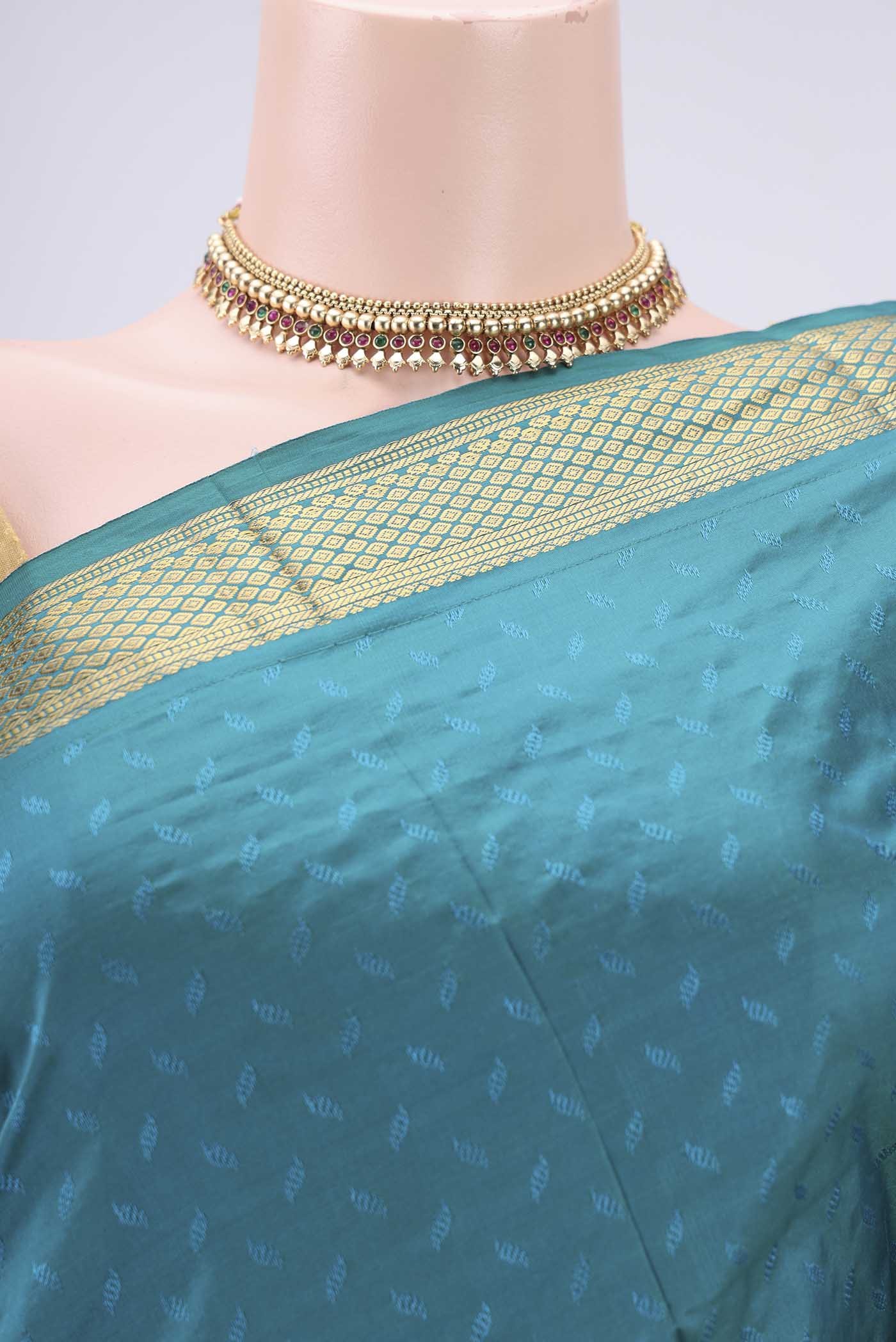 Blue Bangalore Silk Saree - Image 2