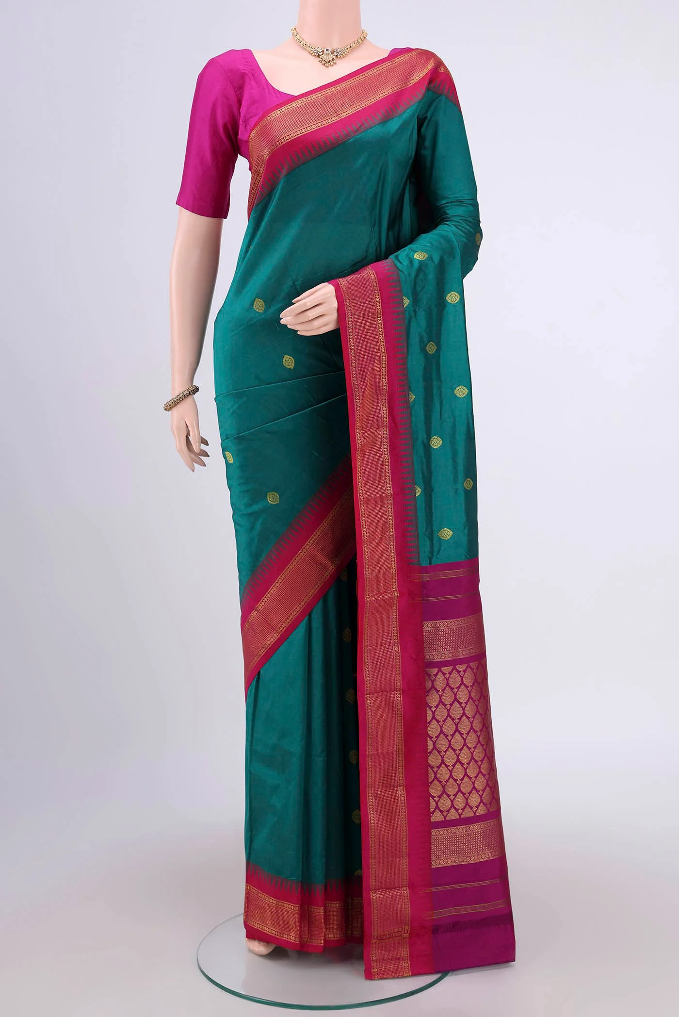 Blue Blended Bangalore Silk Saree