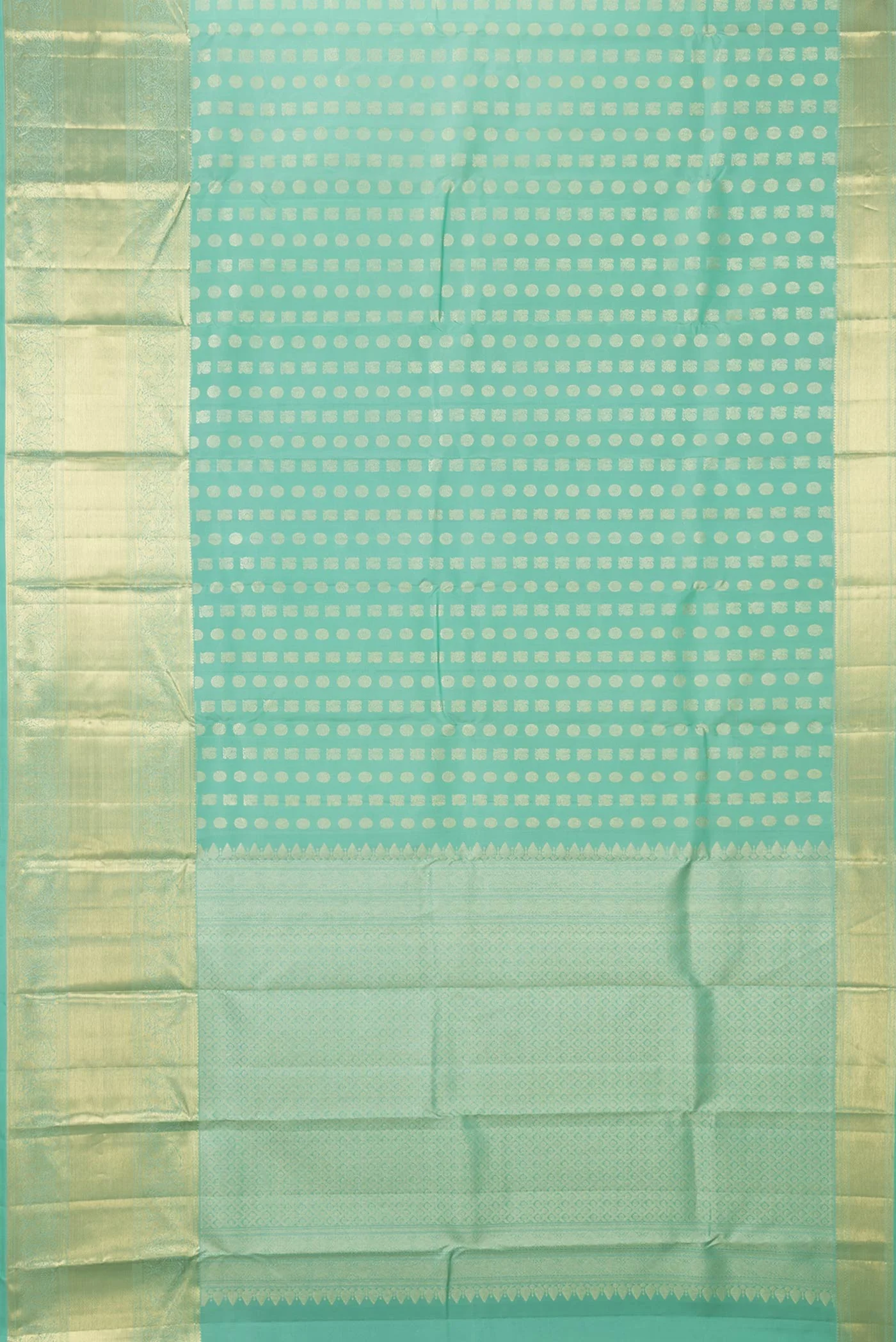 Sea Green Dual Tone Kanchipuram Saree - Image 6