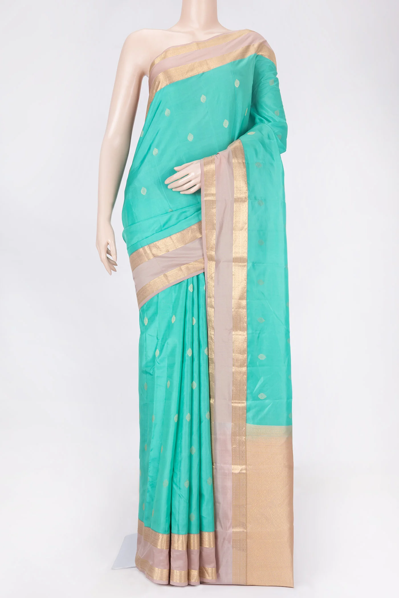 Sea Green Dual Tone Kanchipuram Saree