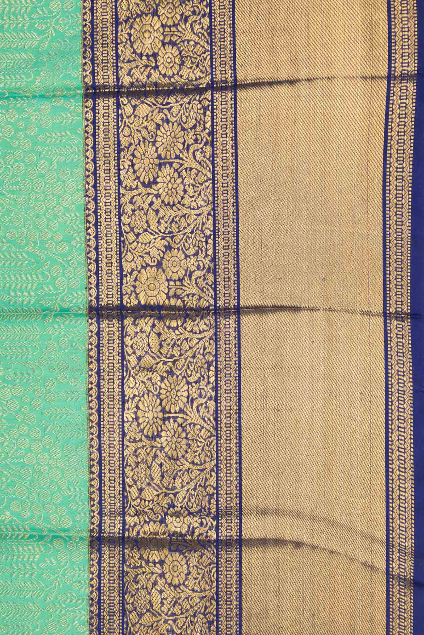 Sea Green Dual Tone Kanchipuram Silk Saree - Image 3