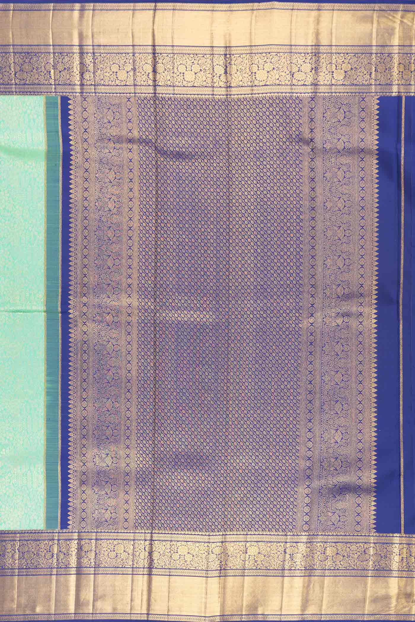 Sea Green Dual Tone Kanchipuram Silk Saree - Image 7
