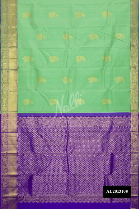 Sea Green Dual Tone Kanchipuram Silk Saree