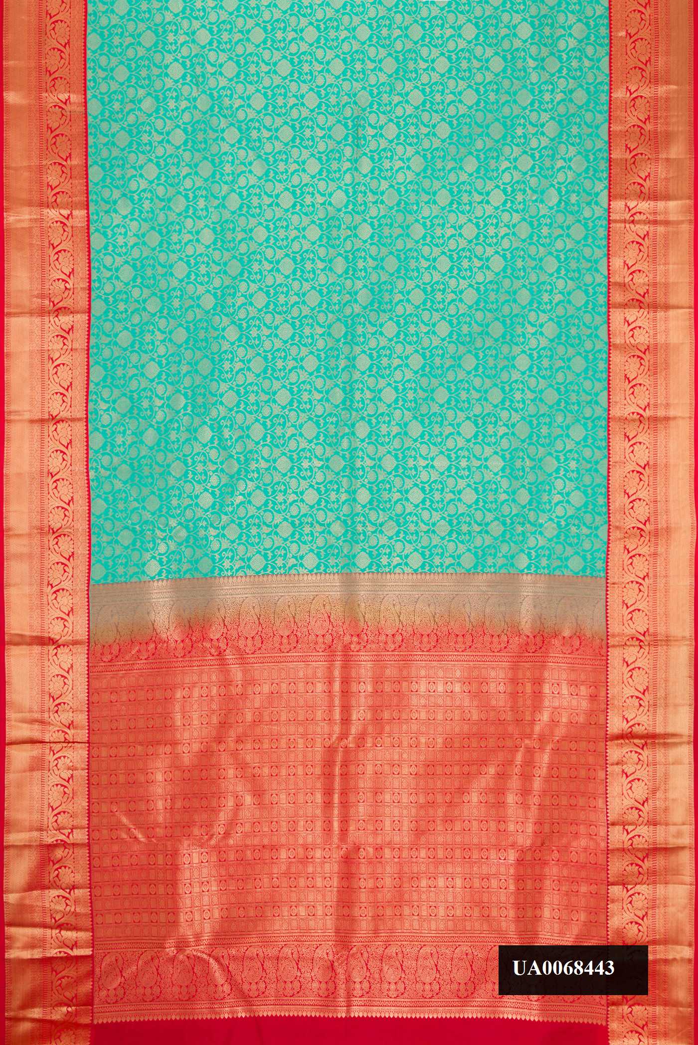 Sea Green Dual Tone Kanchipuram Silk Saree
