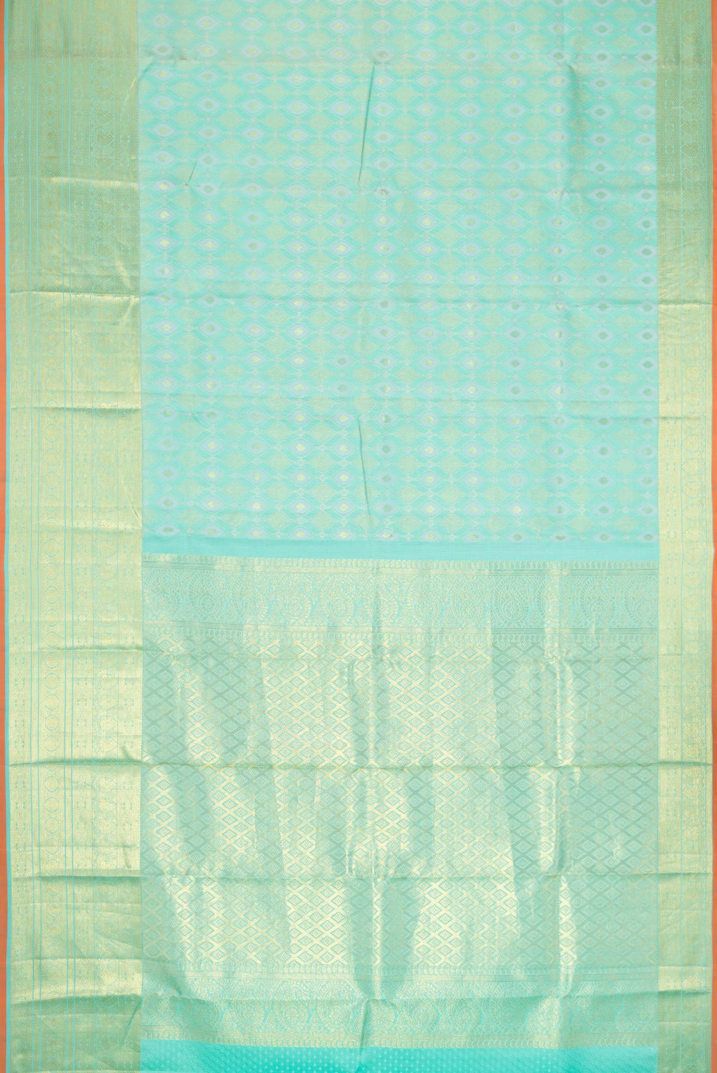 Sea Green Dual Tone Kanjivaram Silk Saree - Image 6