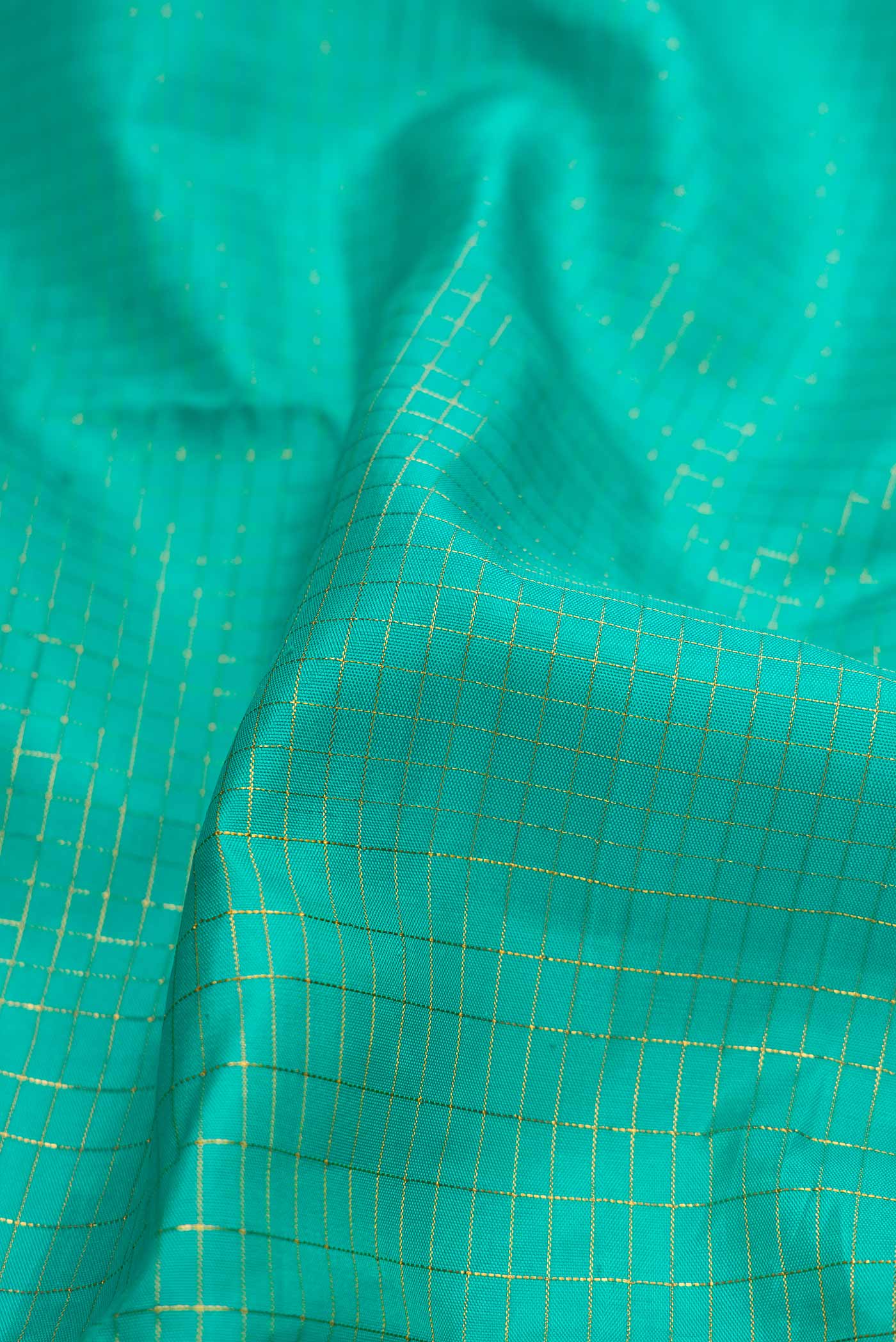 Sea Green Dual Tone Kanjivaram Silk Saree - Image 2