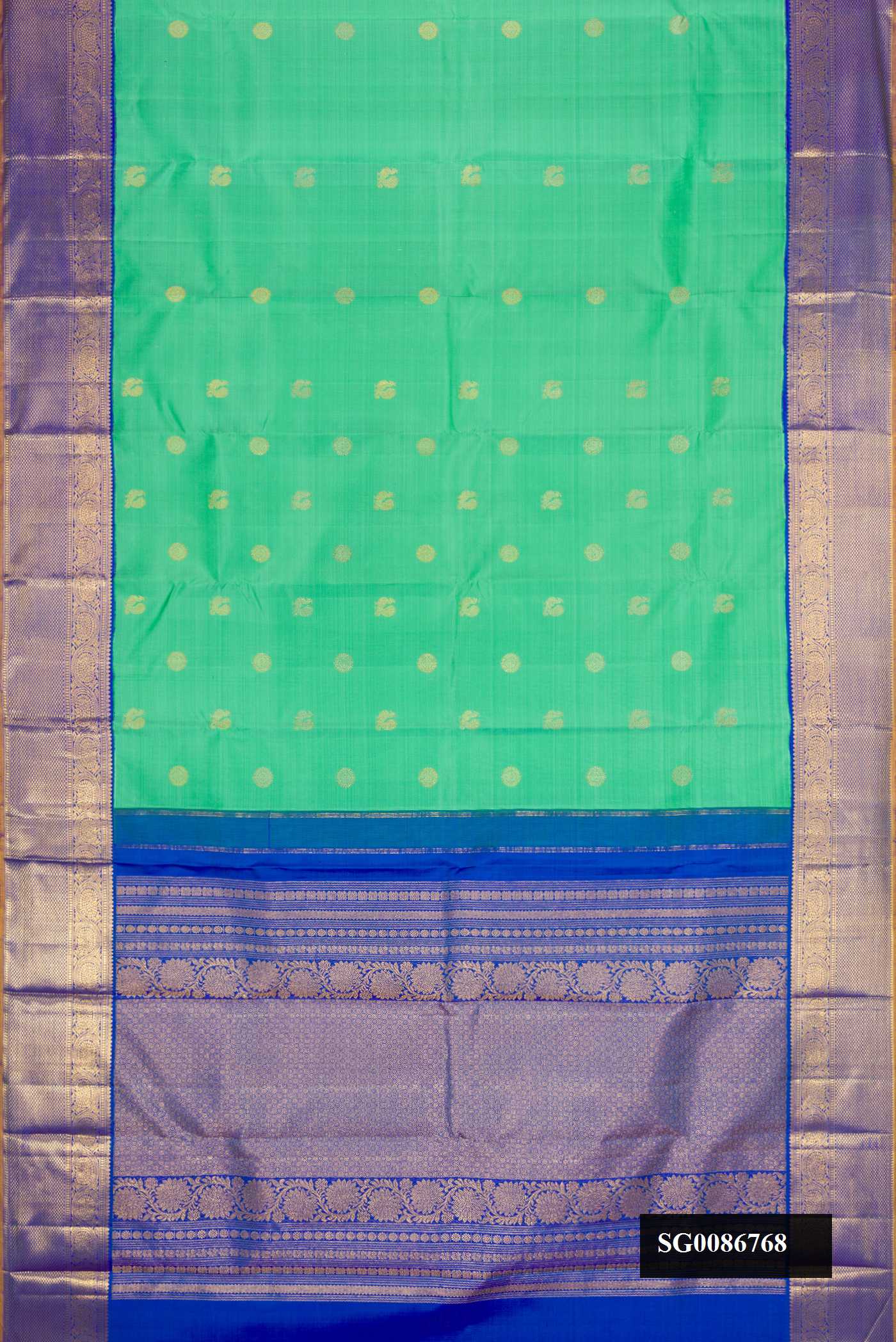 Sea Green Dual Tone Kanchipuram Silk Saree