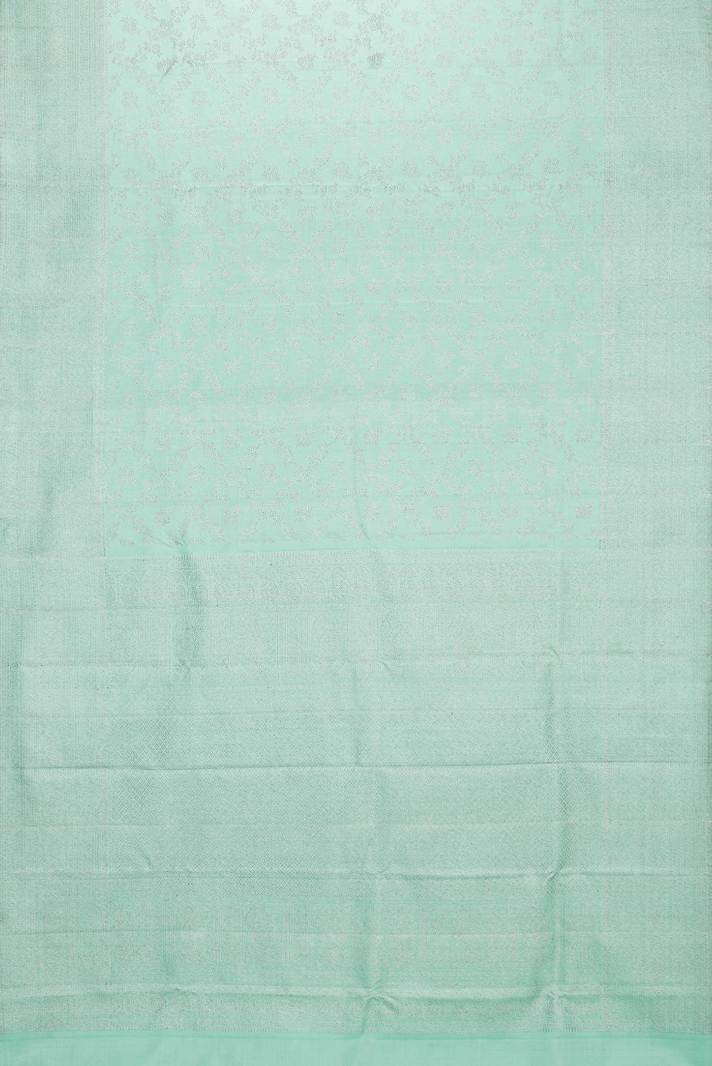Sea Green Dual Tone Kanchipuram Silk Saree - Image 6