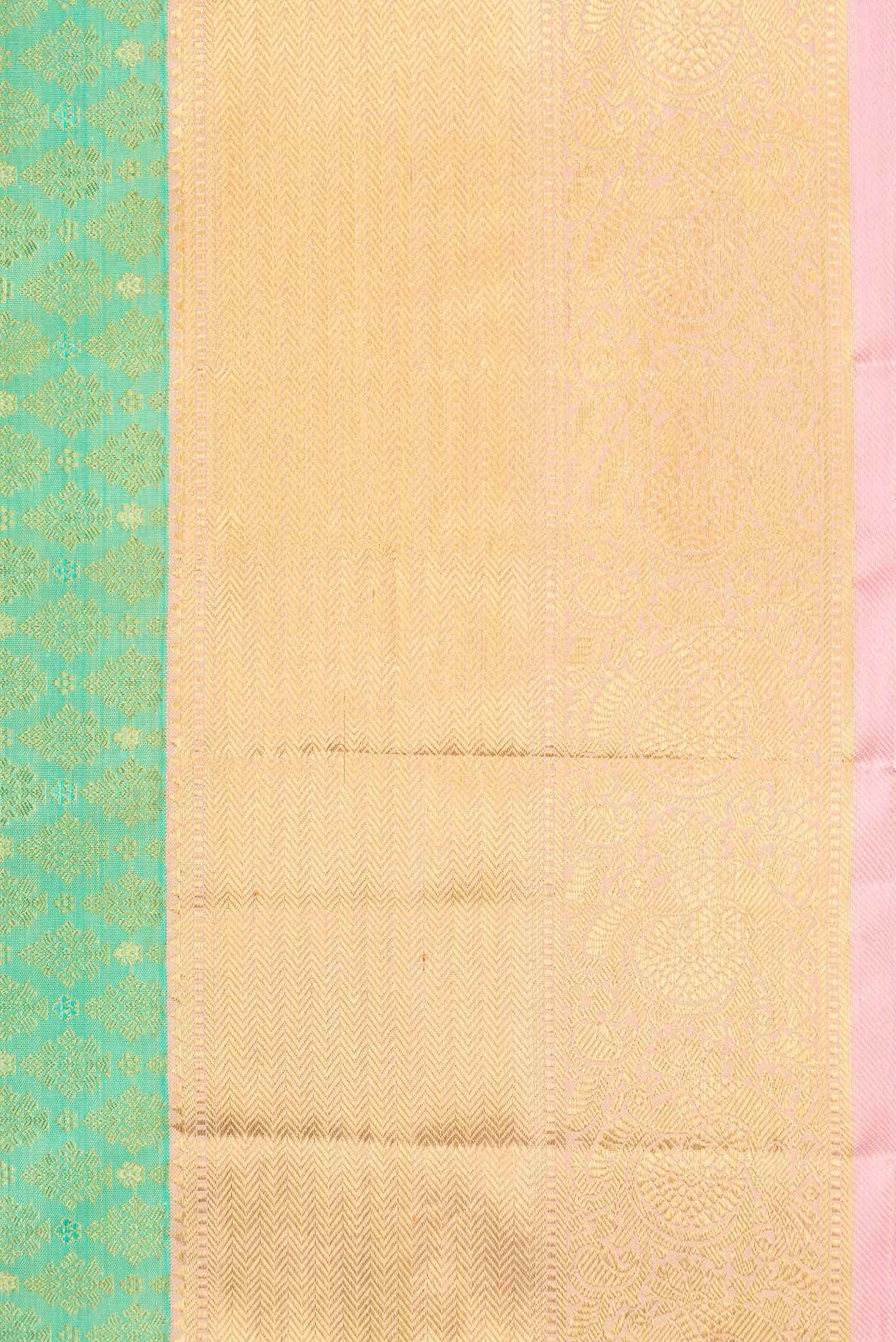 Sea Green Dual Tone Kanjivaram Silk Saree - Image 6