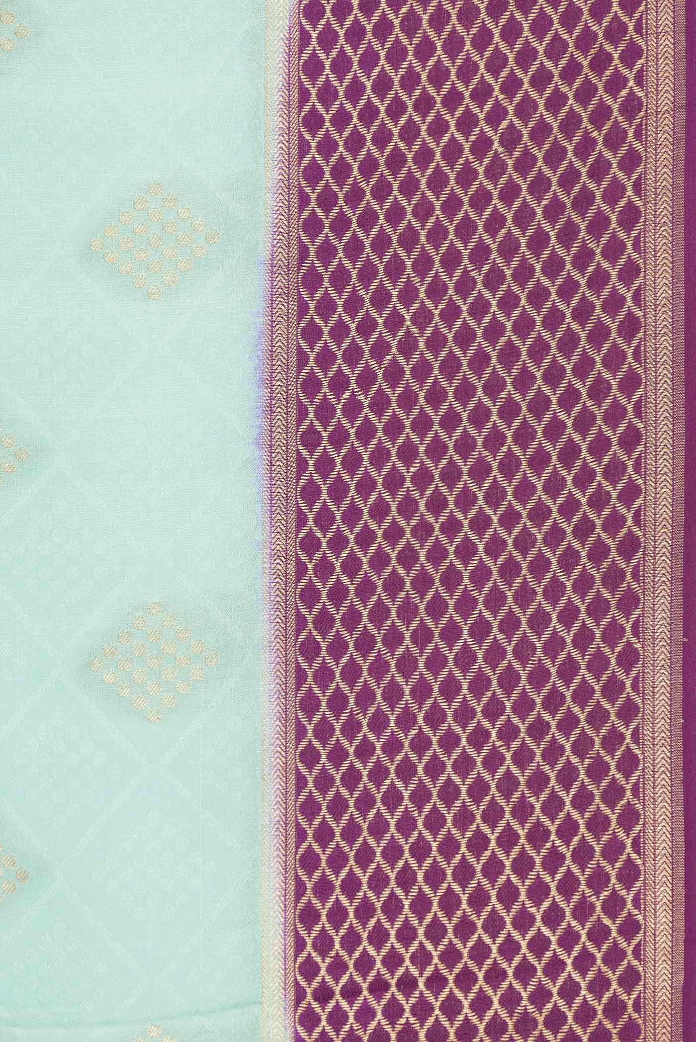 Sea Green Dual Tone Mysore Crepe Saree - Image 3