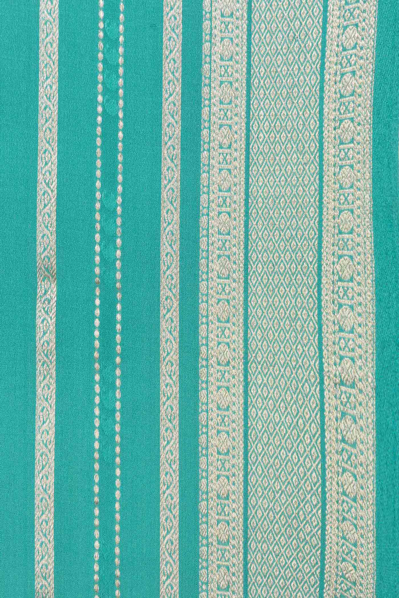 Sea Green Mysore Crepe Saree - Image 3