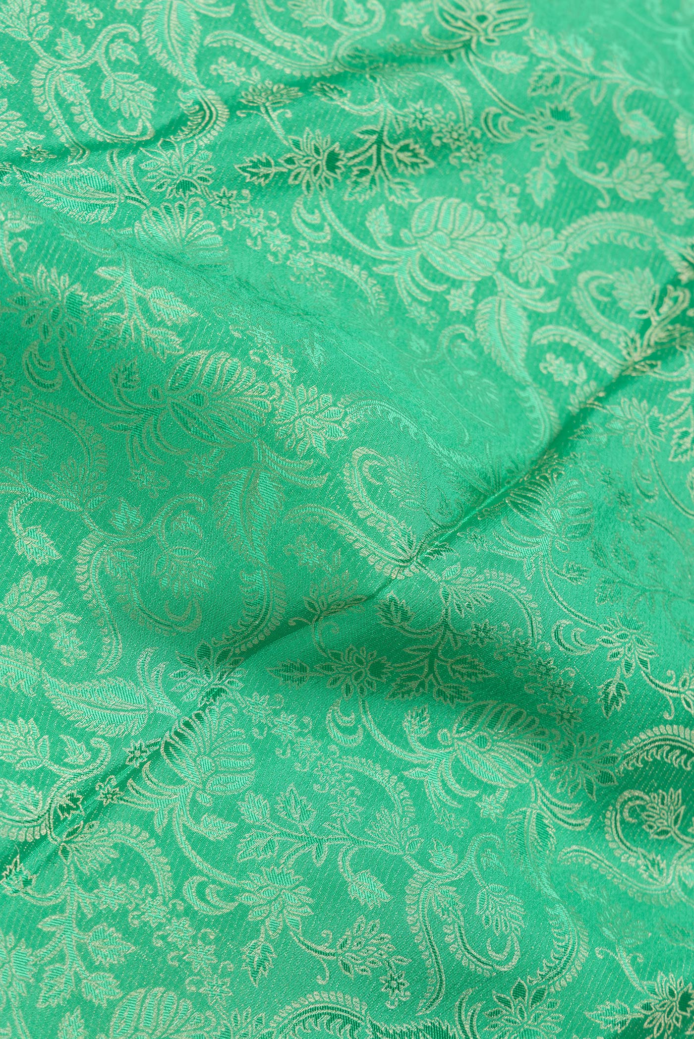 Green Mysore Crepe Saree - Image 2