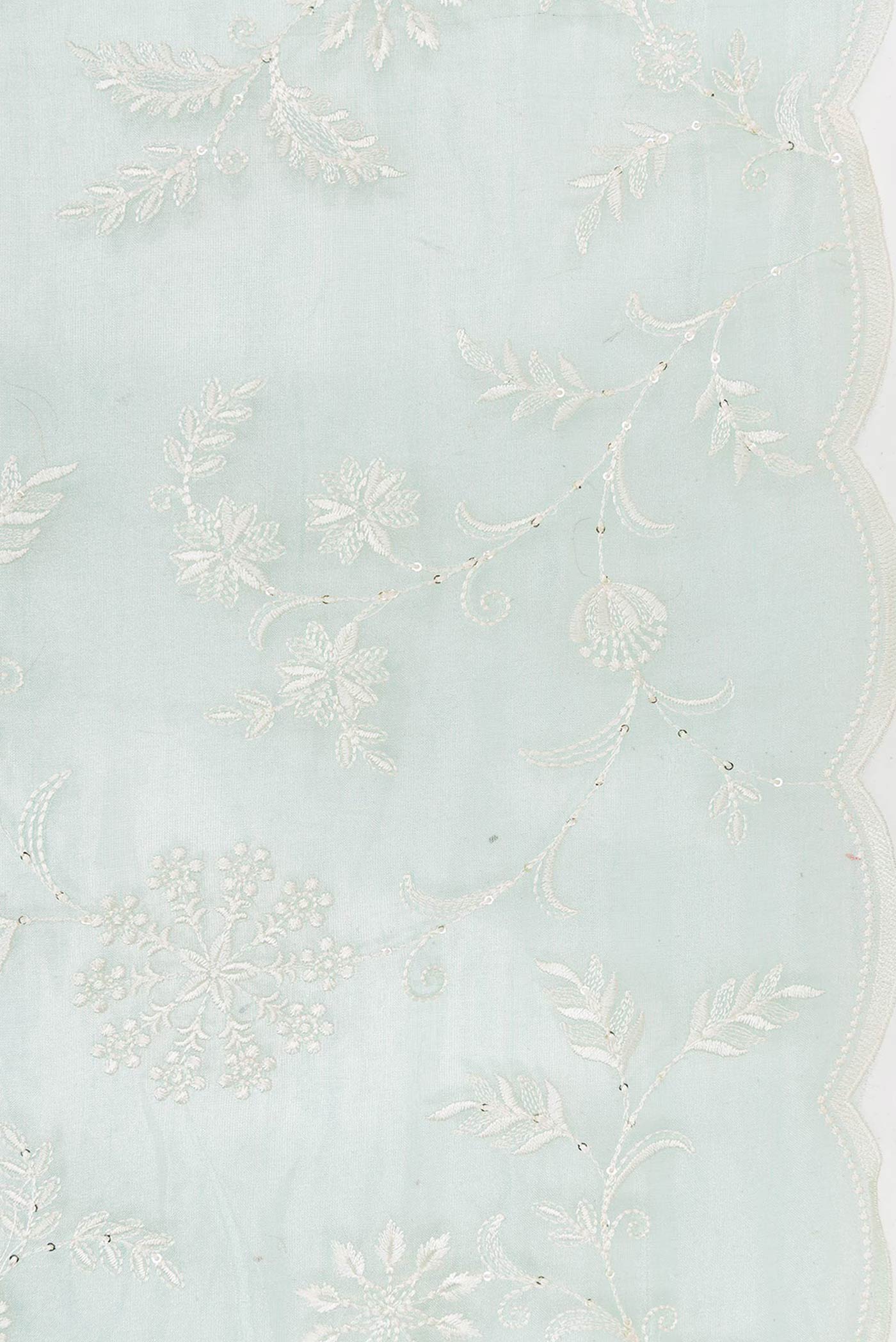 Light Blue Organza Silk Saree - Image 4
