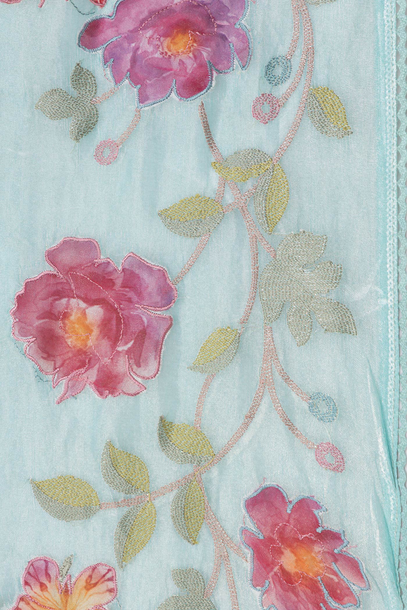 Blue Organza Silk Saree - Image 3