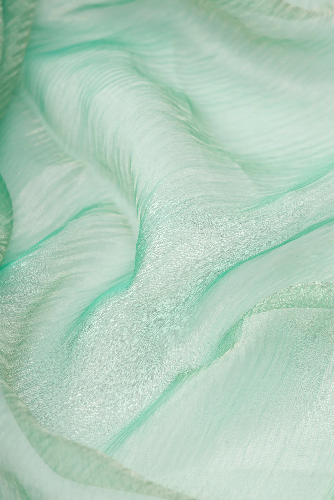 Sea Green Dual Tone Organza Silk Saree - Image 2