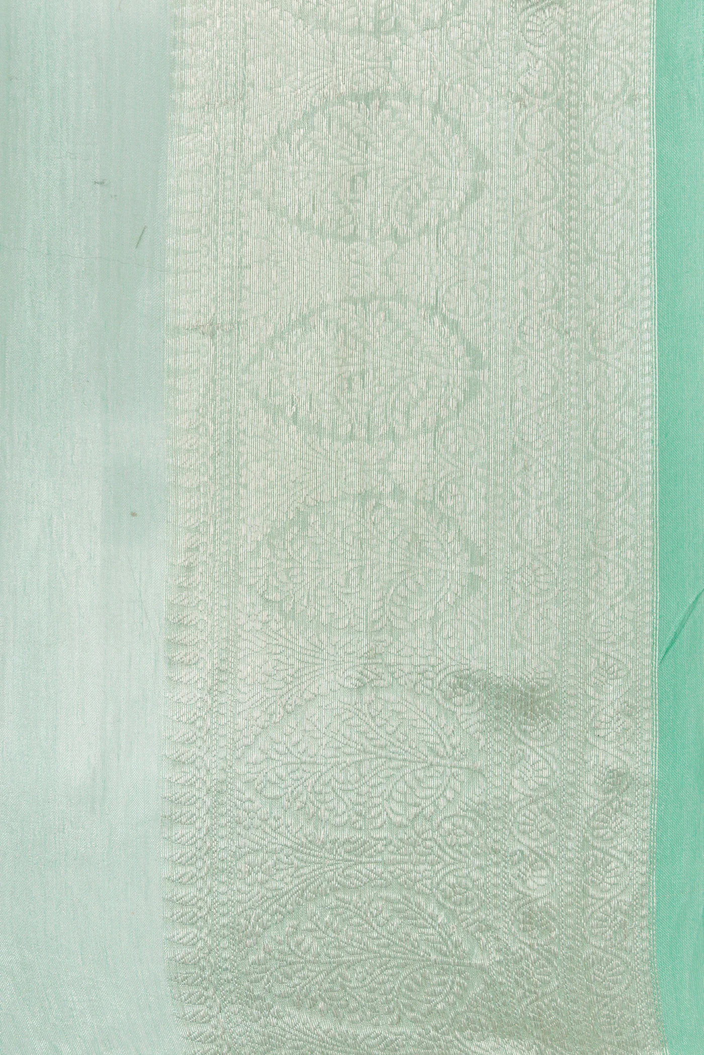 Sea Green Dual Tone Organza Silk Saree - Image 3