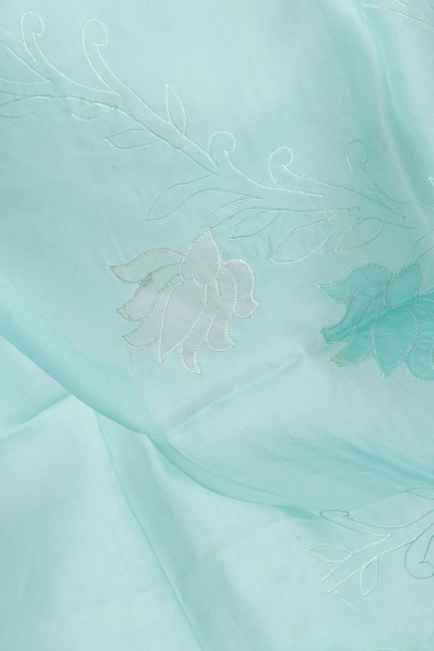 Light Blue Organza Silk Saree - Image 2