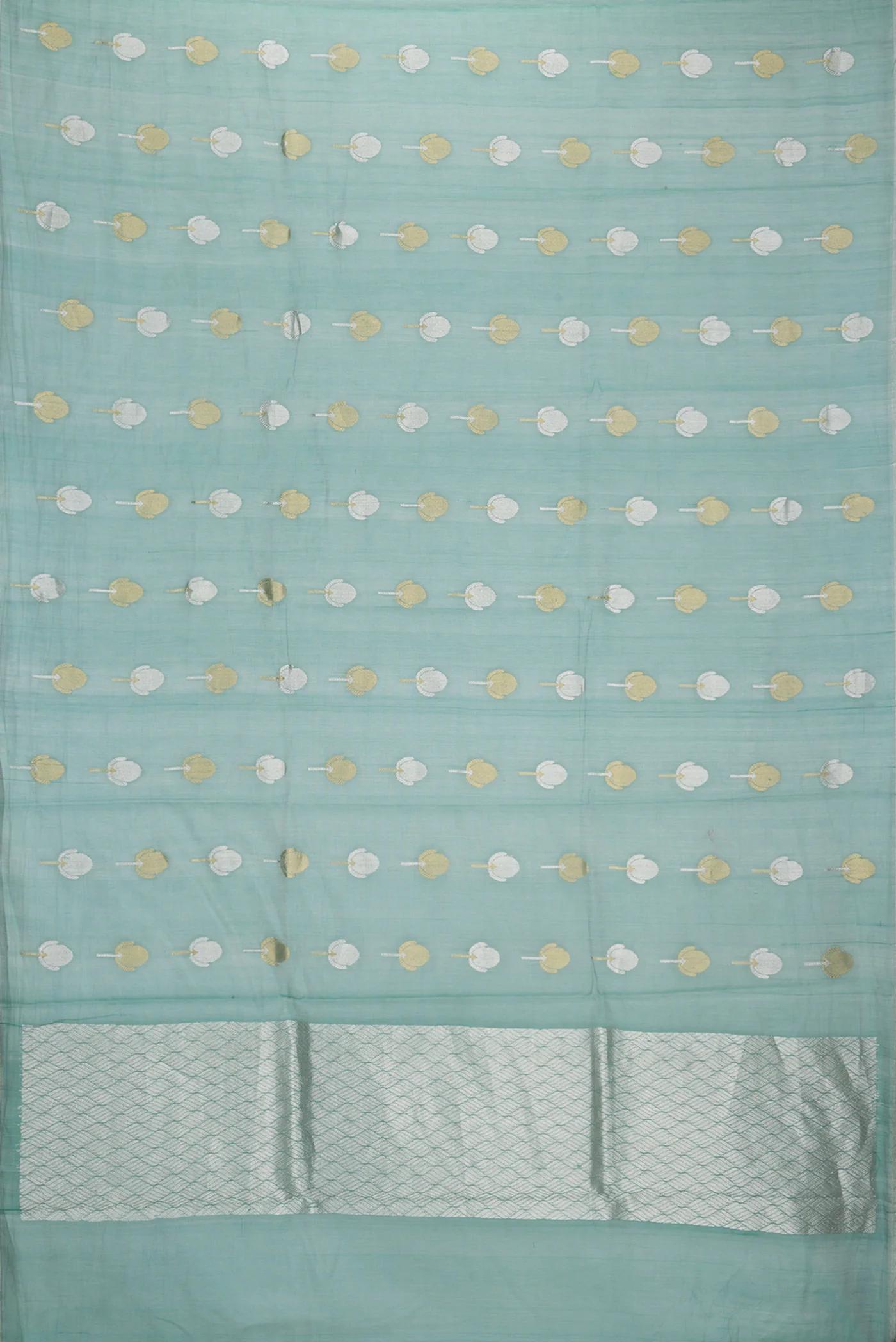 Blue Chanderi Tissue Silk Saree - Image 6