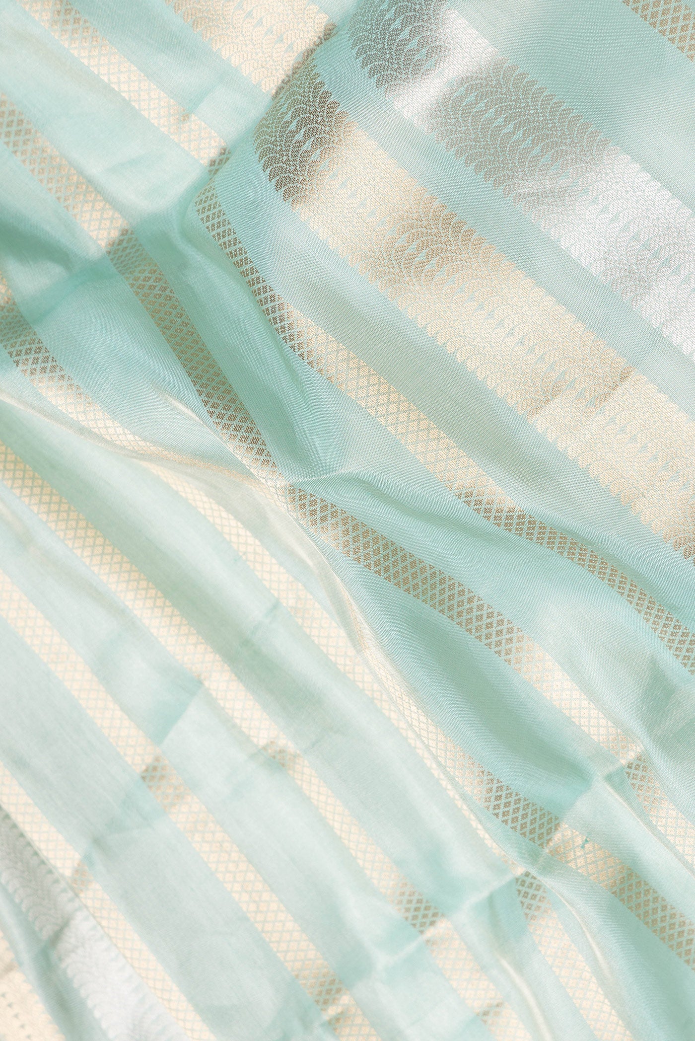 Light Blue Organza Silk Saree - Image 2
