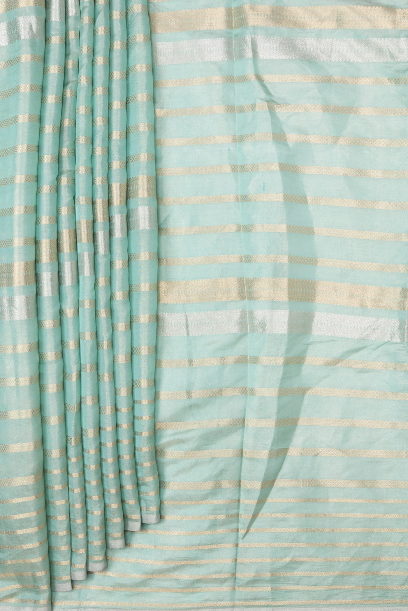 Light Blue Organza Silk Saree - Image 4