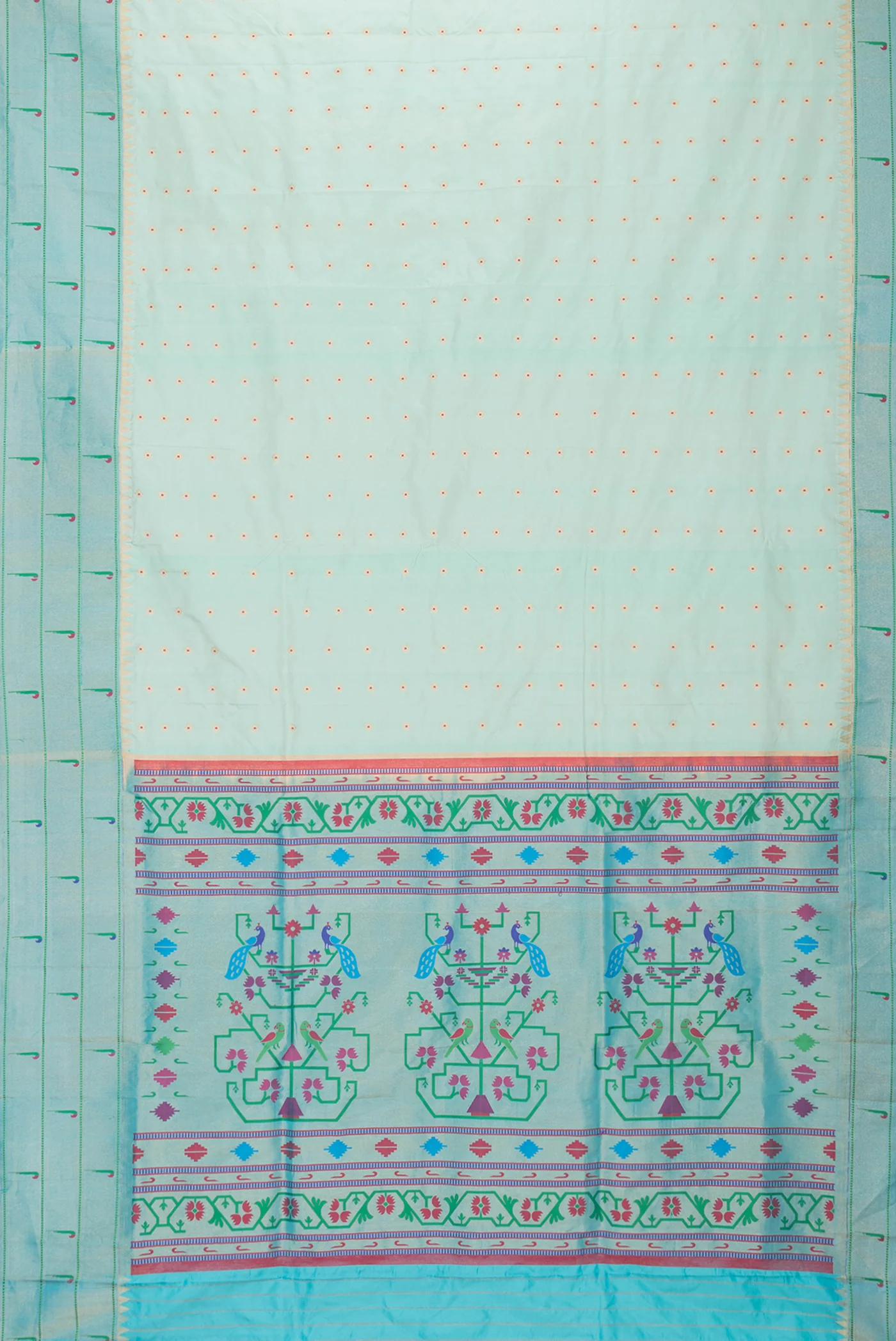 Light Blue Paithani Silk Saree - Image 6